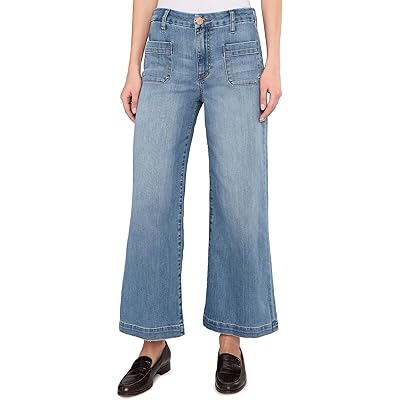 Брюки KUT from the Kloth Meg High Rise Fab Ab Wide Leg Raw Hem