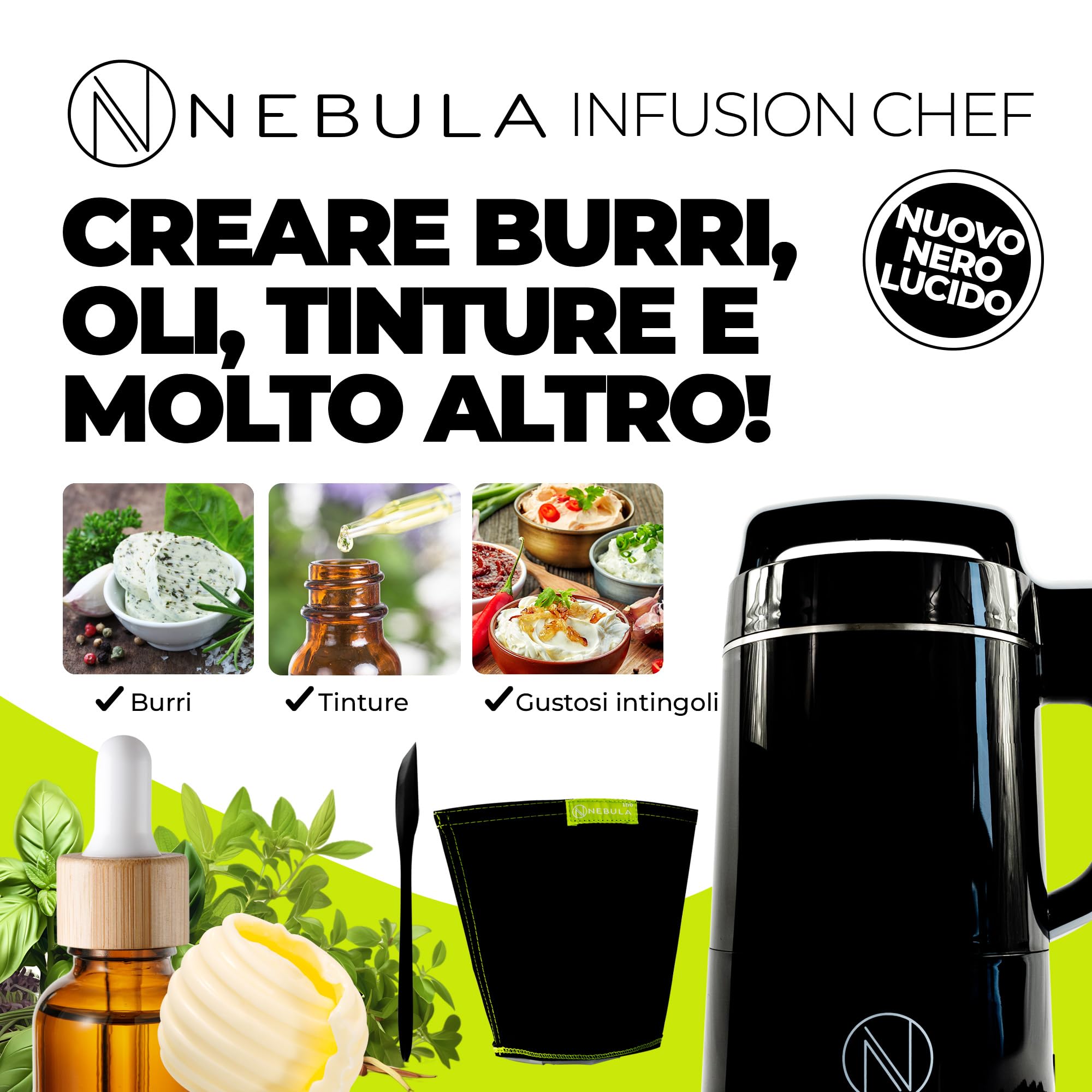 Nebula Infusion Chef | Tinture | Modalità Di Pulizia | Nero | 1200ml