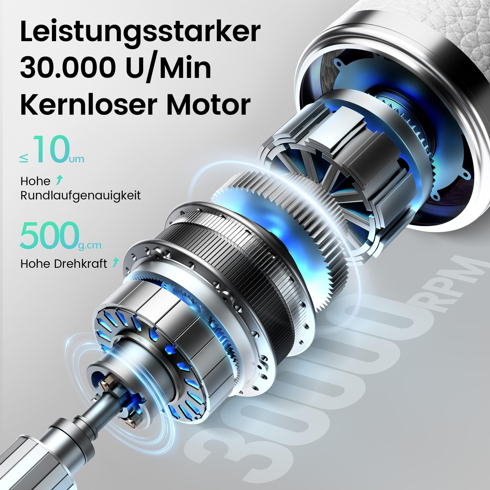 L'UGX Kabellose Nagelfräser Professionell 30000 RPM – Kernlosen Motor Tragbarer Elektrische Nagelfeile für Gel- & Acrylnägel, Maniküre Set Elektrisch, Leise & Vibrationsarm, Lange Akkulaufzeit-Lila