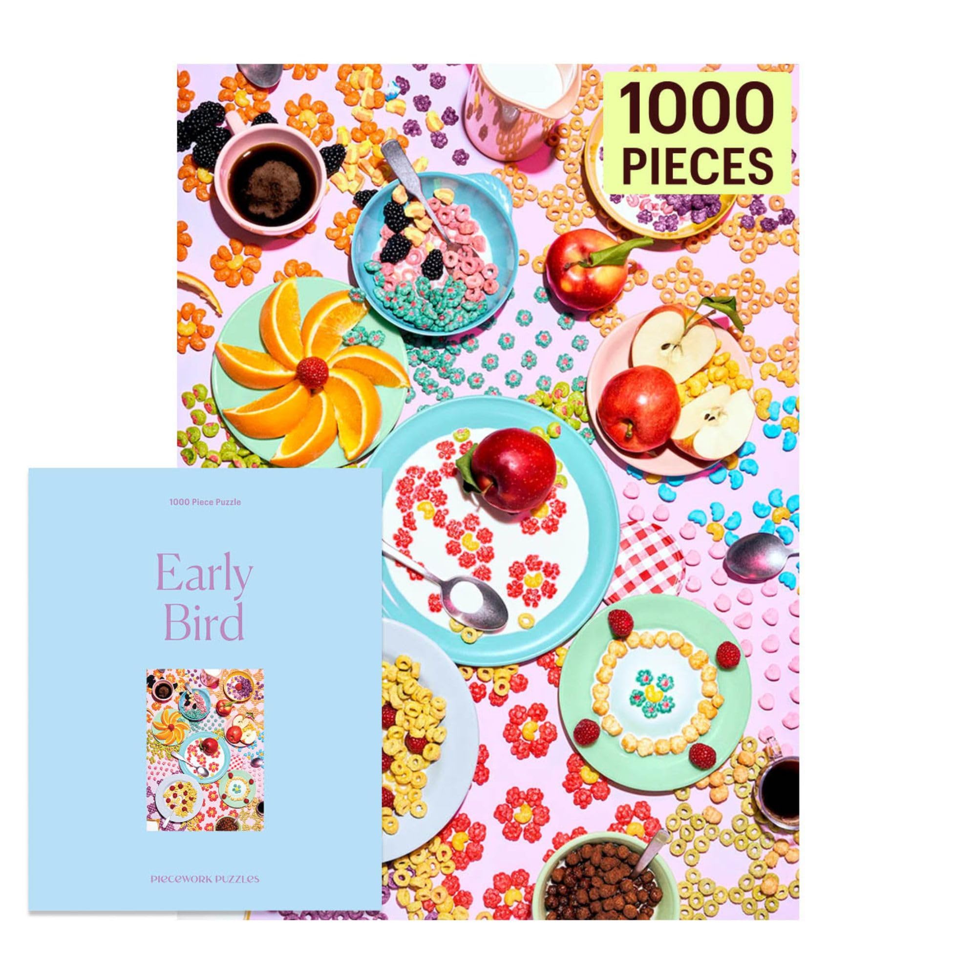 Piecework Early Bird 1000 Piece Puzzle for Adults, Challenging Cereal Jigsaw Puzzle with Original Photography, Soft-Touch Pieces, Jigsaw Collectable