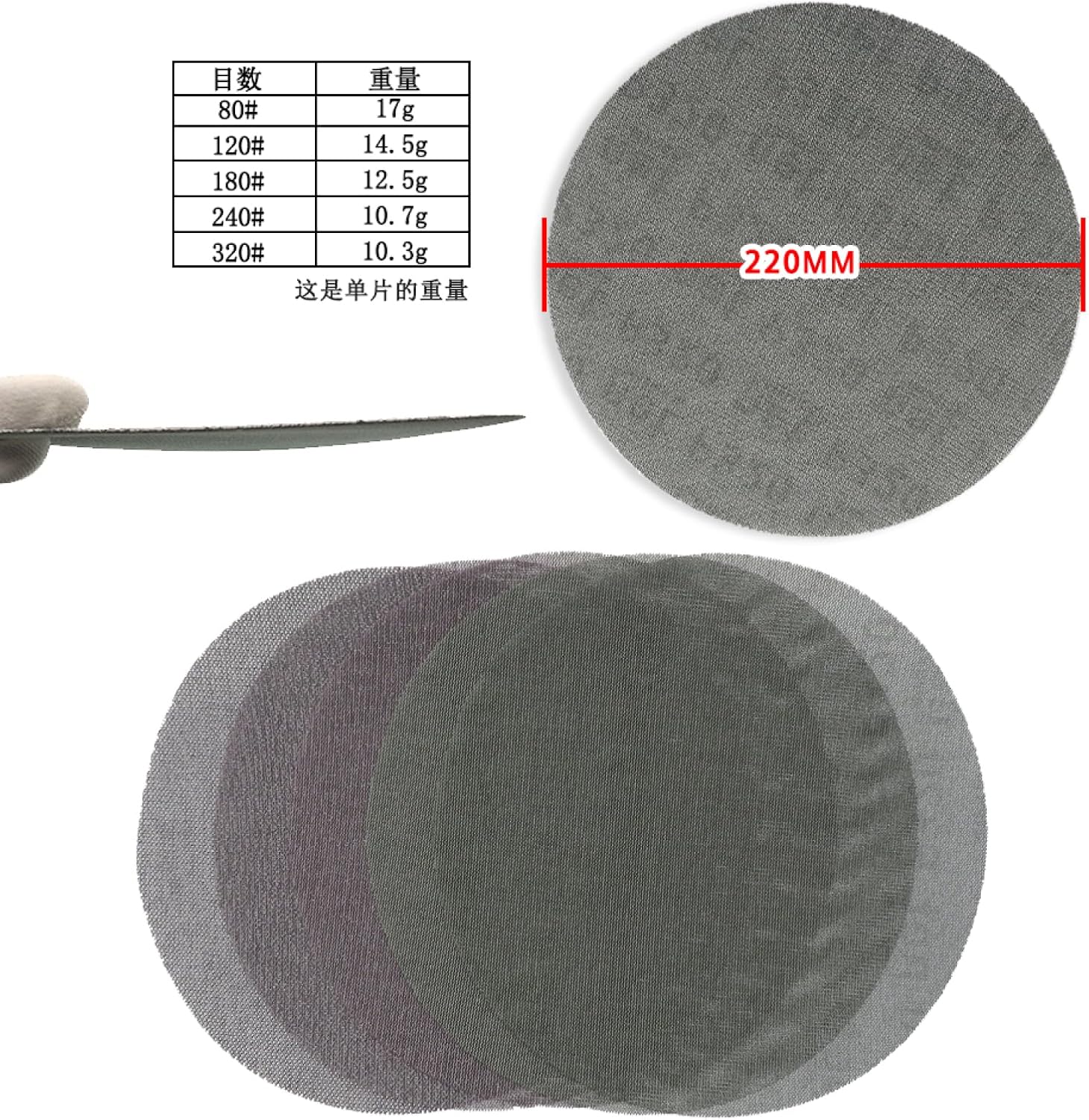 Mesh Sanding Discs 5PCS 6 Inch 150mm Mesh Dust-Free Anti-Blocking Hook&Loop Round Abrasive Sandpaper 80-800 Grit(Grit 400)