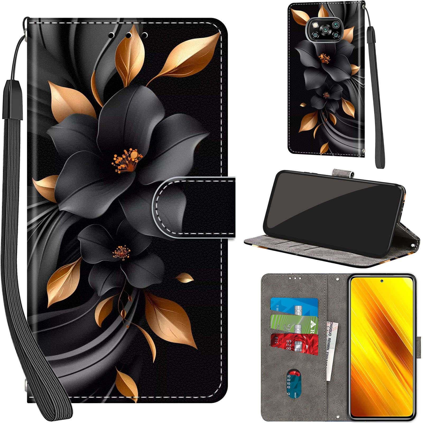BIIULHCI Custodia per Xiaomi Poco X3 NFC/Poco X3 Pro,Flip Pelle Magnetica Cover a Libro con Slot per Schede per Xiaomi Poco X3 NFC,Supporto Stand, Interno TPU Protezione Portafoglio Case