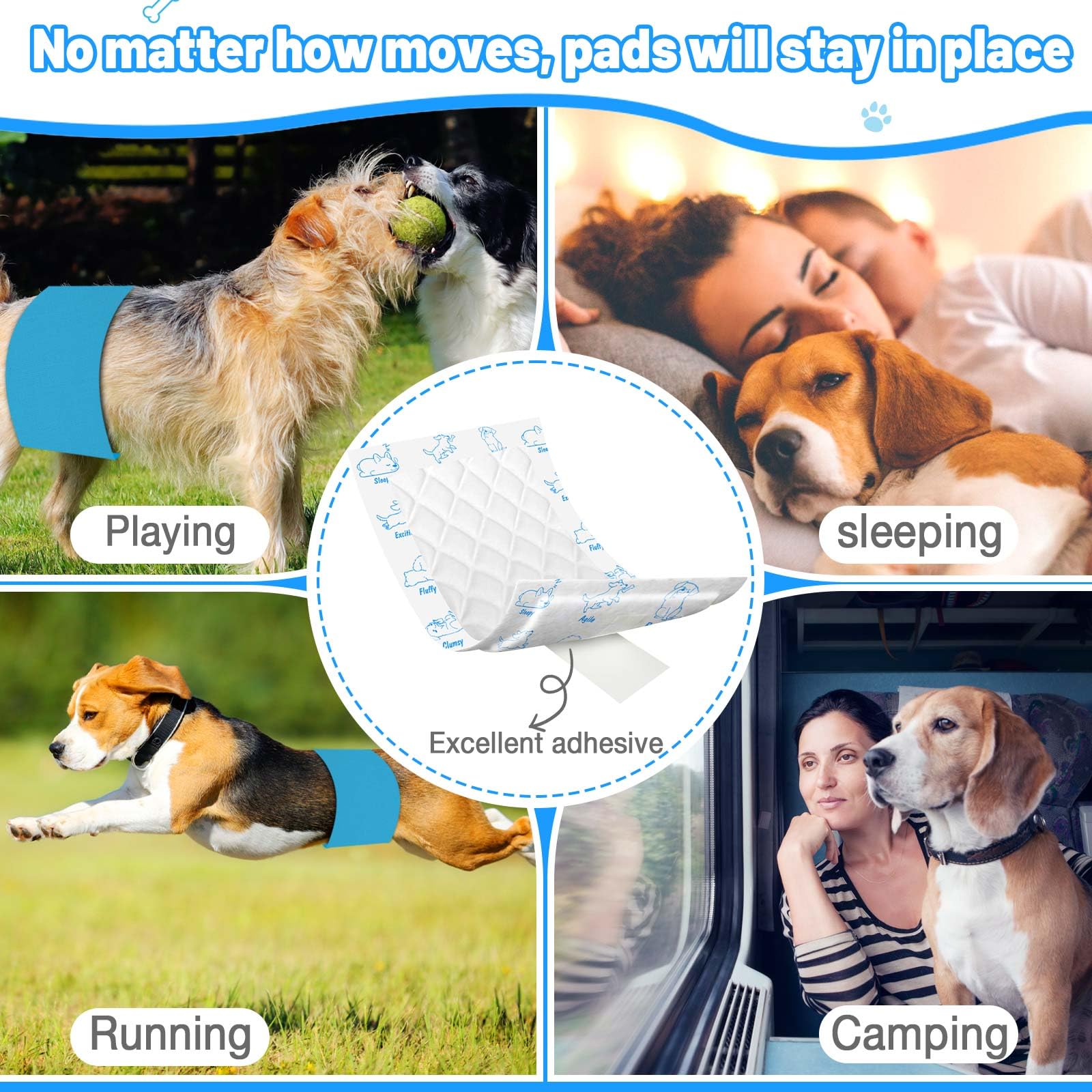Pañales para perros machos y hembras, 150 unidades, almohadillas de refuerzo desechables de absorción ultrarrápida, protección perfecta para la mayoría de bandas reutilizables para el vientre de