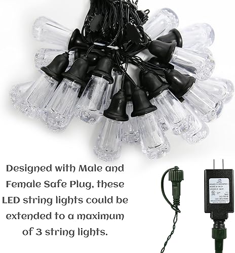 Miniatura 6 de AWQ Guirnalda de luces para exteriores de 60 pies, estilo vintage, inastillables, resistentes a la intemperie, para bodas, fiestas, vacaciones