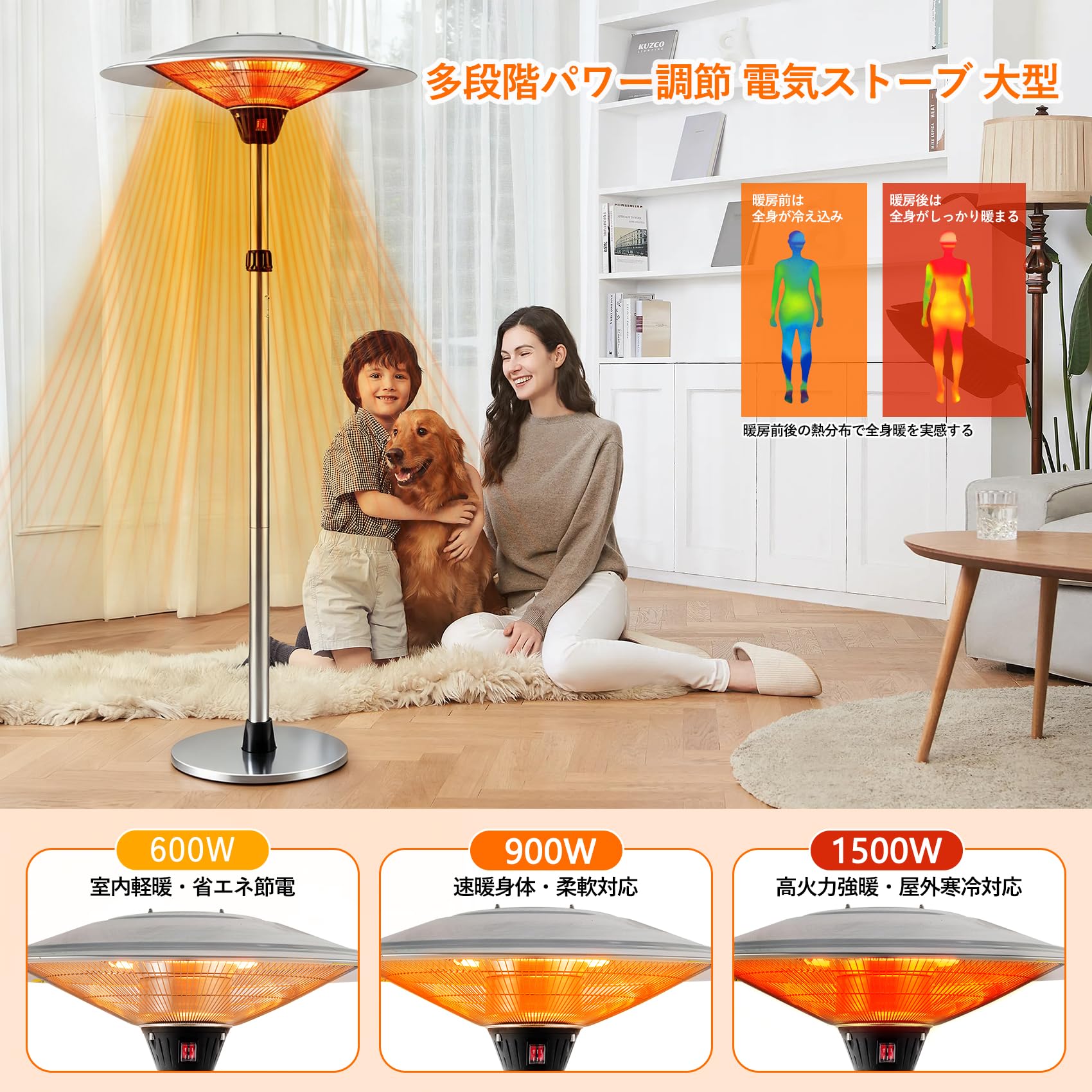 BADUS 屋外用電気ヒーター Amazon | BADUS 屋外ヒーター ハロゲンヒーター 業務用 自立型 360