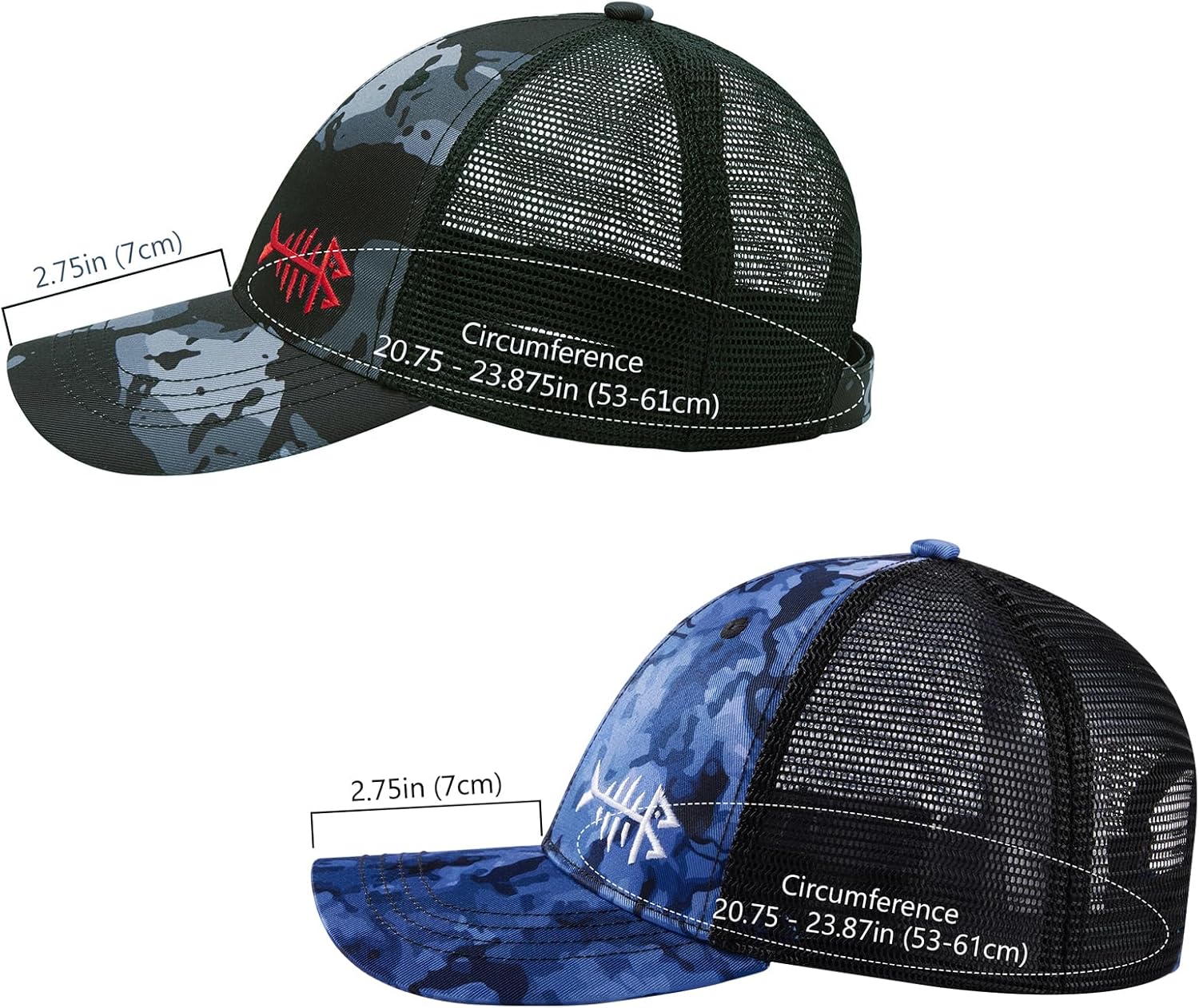 BASSDASH 2 Pack Altimate Fishing Hunting Hat Mesh Back for Men Women Adjustable Baseball Trucker Cap Camo Blaze Orange - Image 3