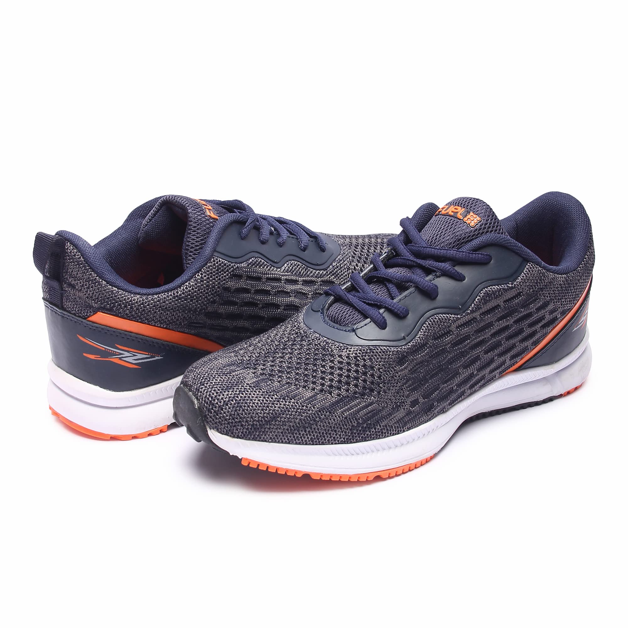 FUEL Pilot Sports Shoes for Men, Lace-Up with Style & Comfort, Lightweight Anti Skid Shoe for Running, Walking, Gym, Trekking and Hiking, Casual Footwear for Gents Navy/Orange (B0CP63DDKS) Amazon Price History, Amazon Price Tracker