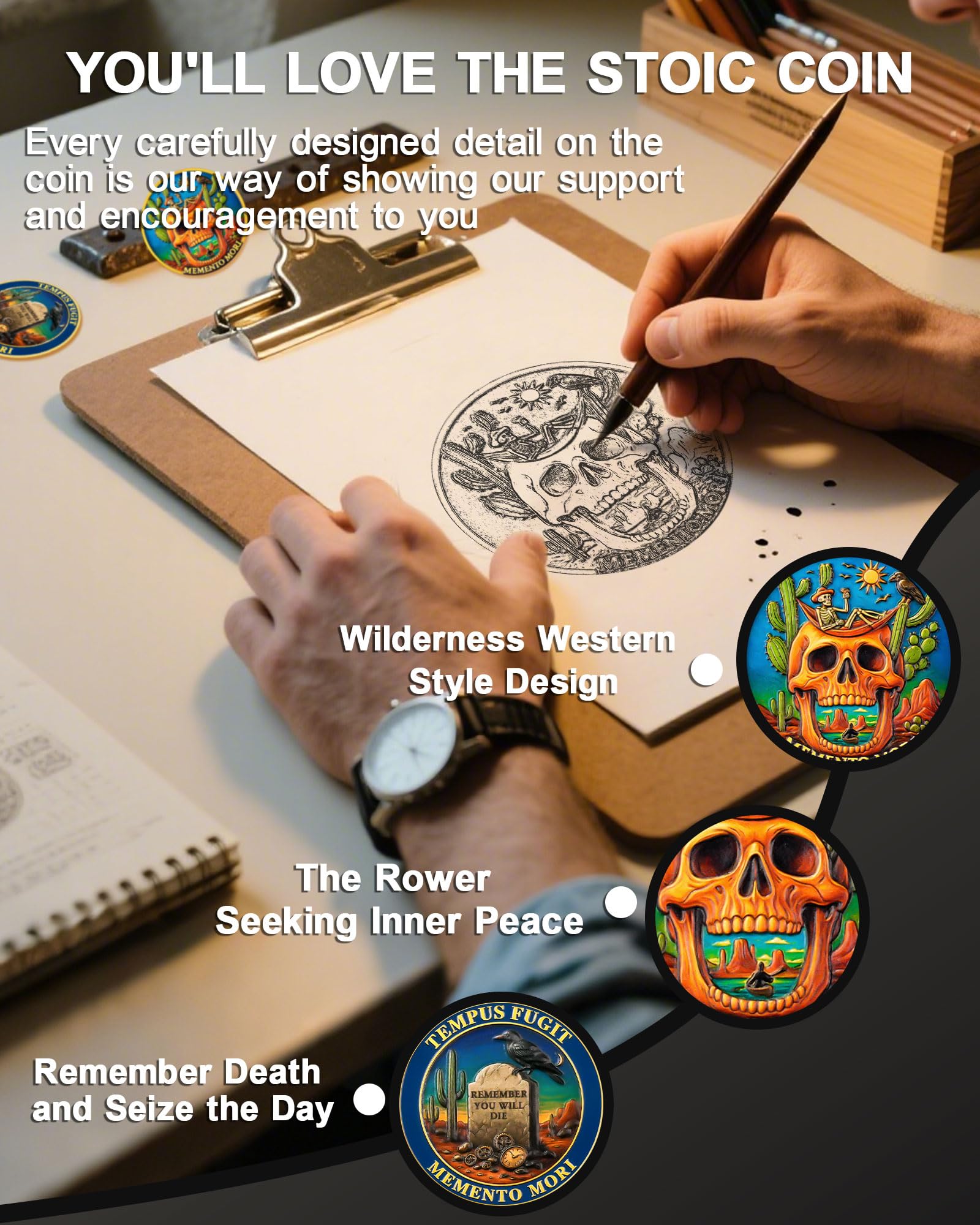 Desert Fantasy Memento Mori Coin - Image 3