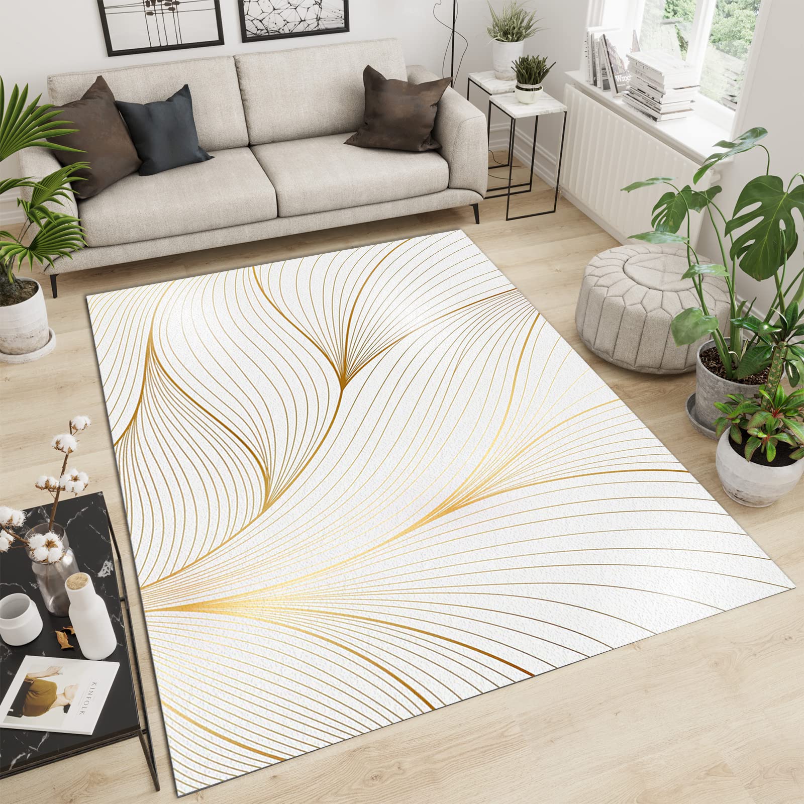 Tapis européen à lignes simples 3D pour illuminer le sol de votre salon moderne