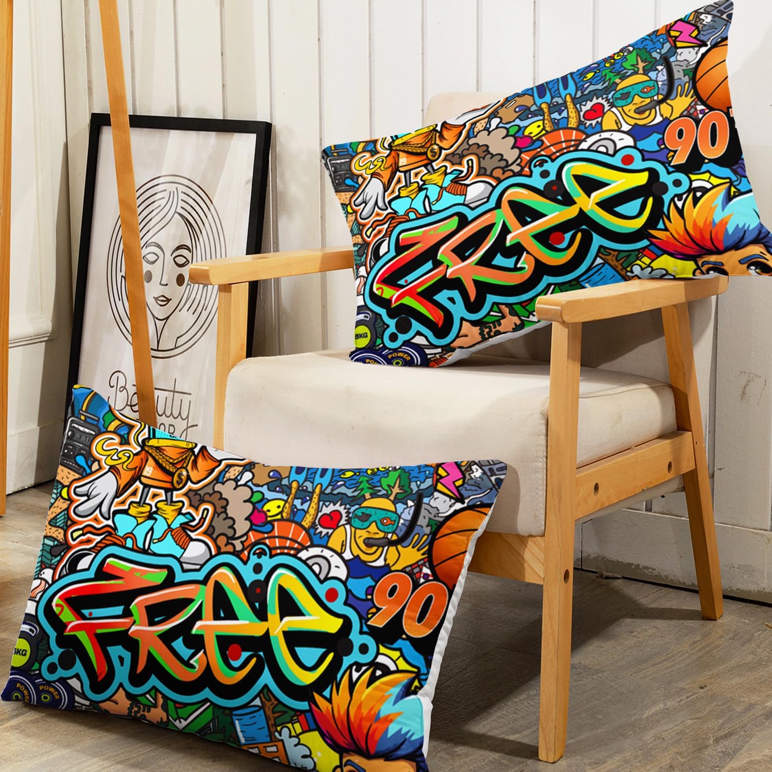 AILONEN Sport Duvet Cover Set Twin Size for Kids Boys Girls Duvet Cover Set,3 Pieces Graffiti Comforter Cover Set,Graffiti Ball Bedding Set Quilt Cover and 2 Pillowcases