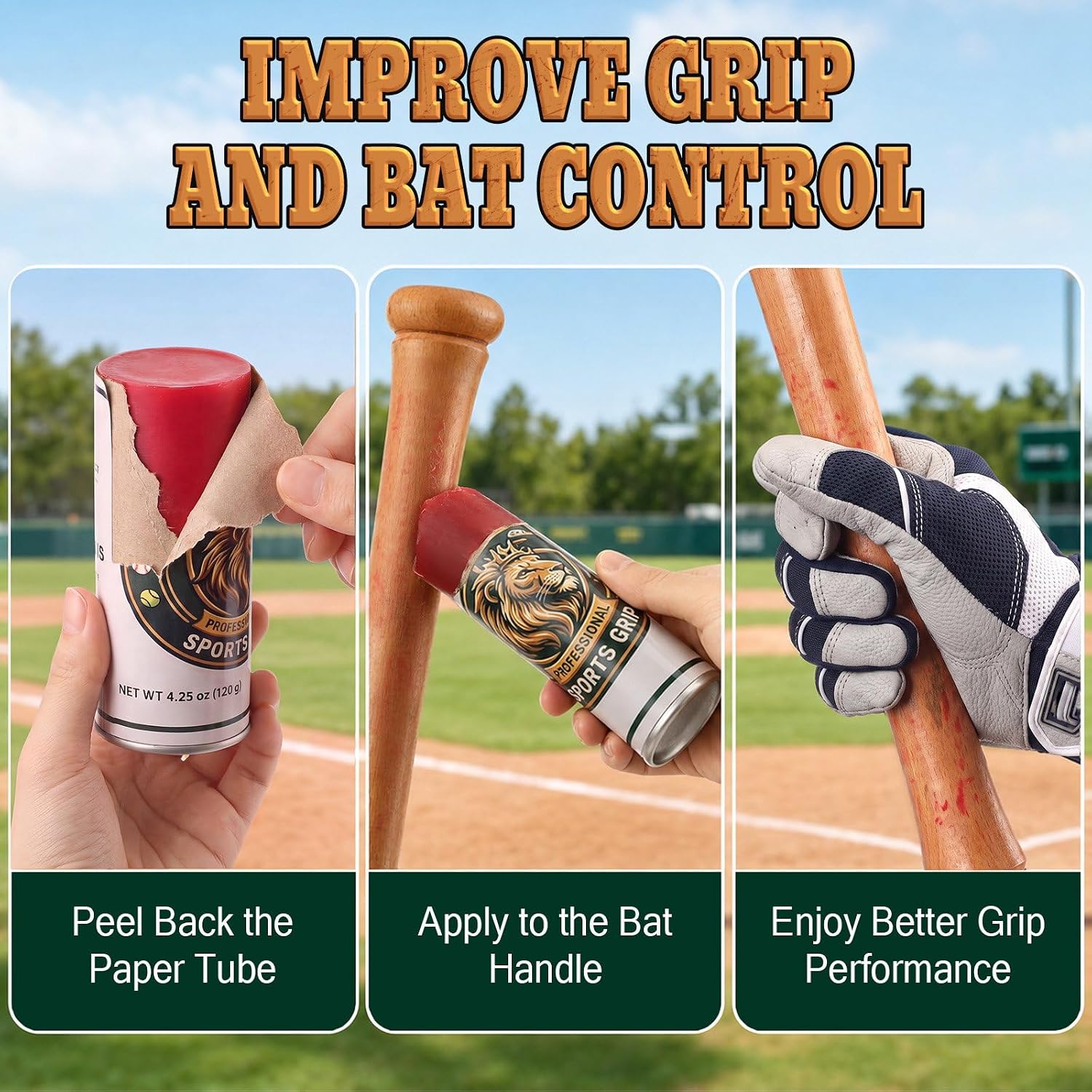MTLEE Pine Tar Stick 4.25 OZ Bat Wax Grip Enhancer for Baseball Softball Bat Players Training Batting Practice Game Day