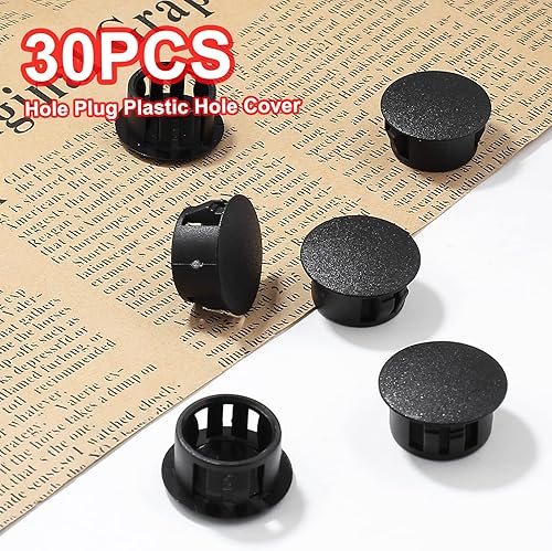 Miniatura 4 de 30 tapones negros para agujeros  78 pulgadas (0.866 in) de plástico tipo empotrado tapones de agujero a presión en tubo de orificio de bloqueo,