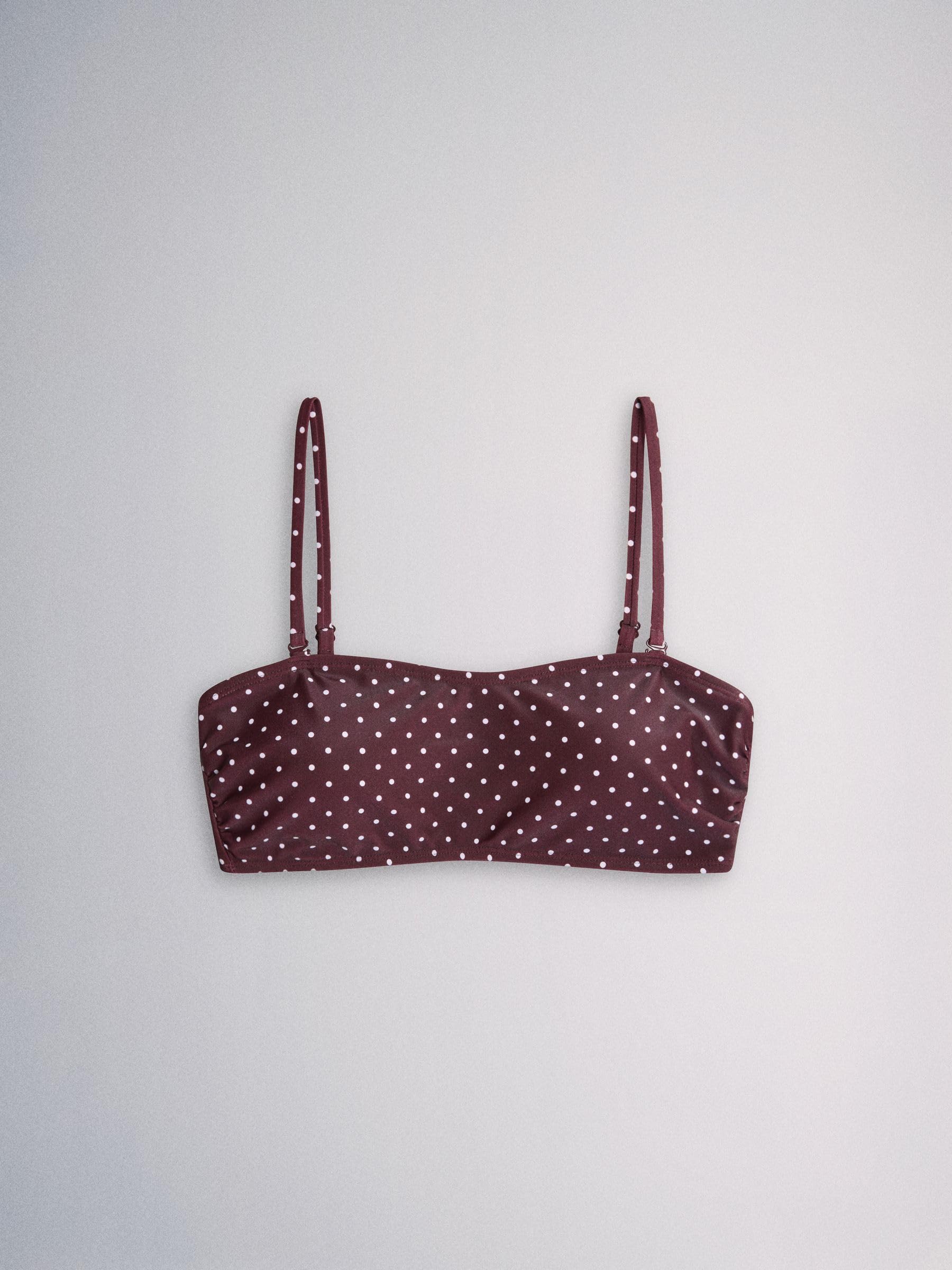 THE SET Mujeres Pack de 3 Tops de Bikini Palabra de Honor con Tirantes Finos