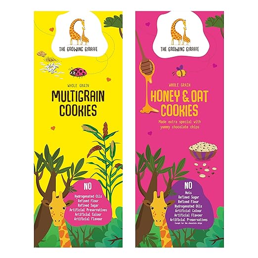 The Growing Giraffe Multigrain Cookies, 200 Gm and Honey and Oat Biscuits, 200 Gm