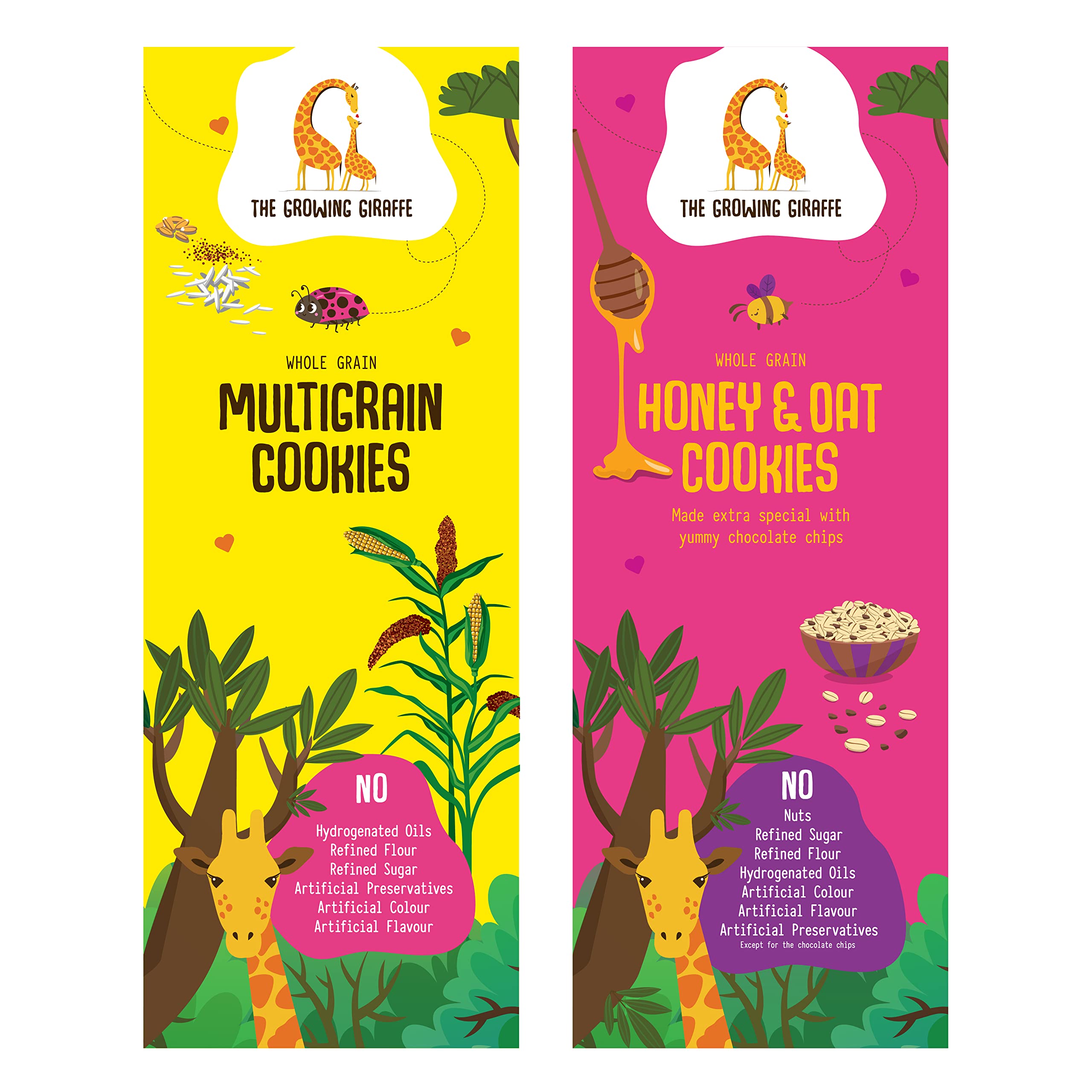 The Growing Giraffe A Healthy, Nutritional & Tasty All Day Snacks for Kids & Adults, Multigrain Biscuit and Honey Oat Biscuits, 160 Gms Each (B09JZKH4DS) Amazon Price History, Amazon Price Tracker