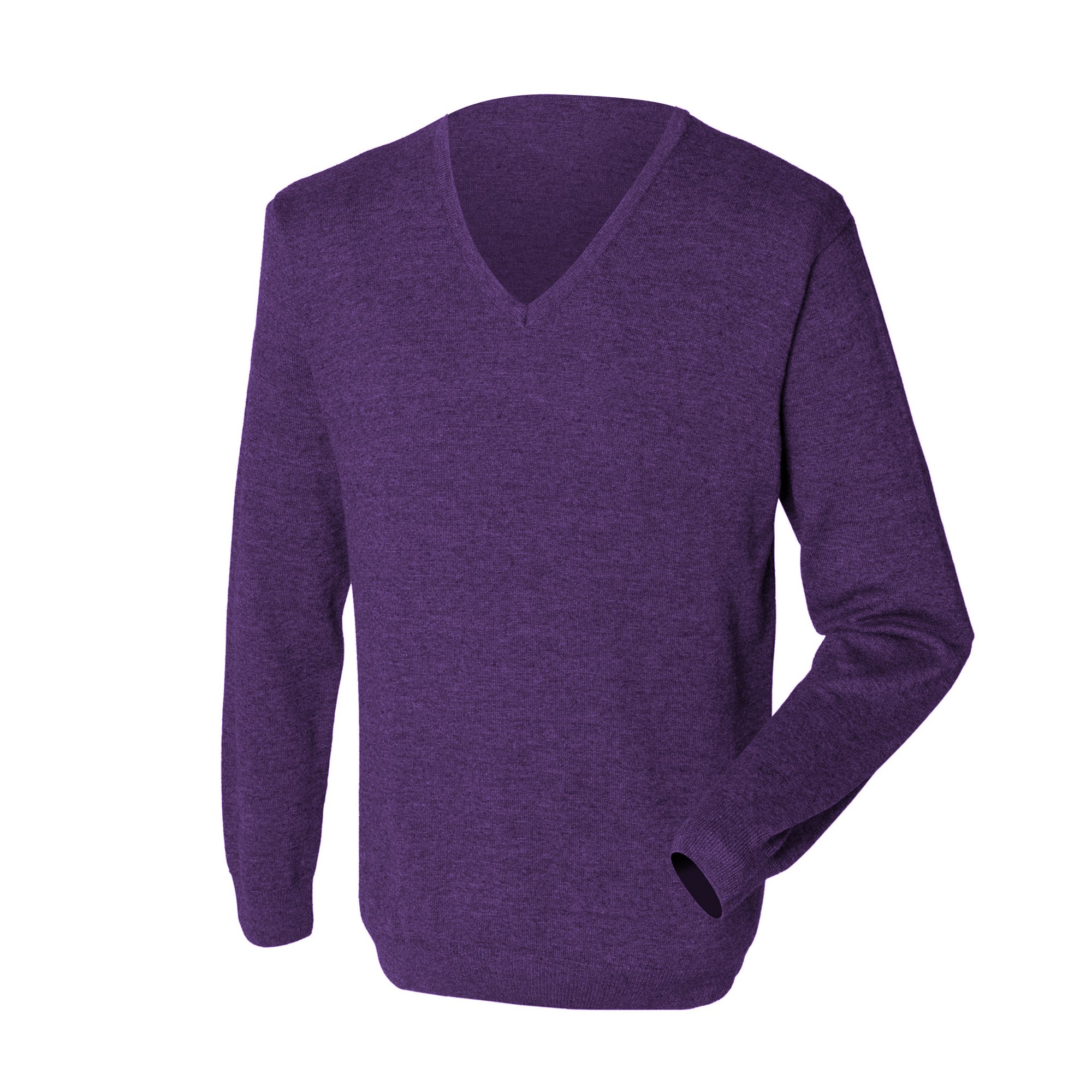 Henbury Men's Purple 12 Gauge Fine Knit V-Neck Jumper/Sweatshirt (Xs) (Purple)