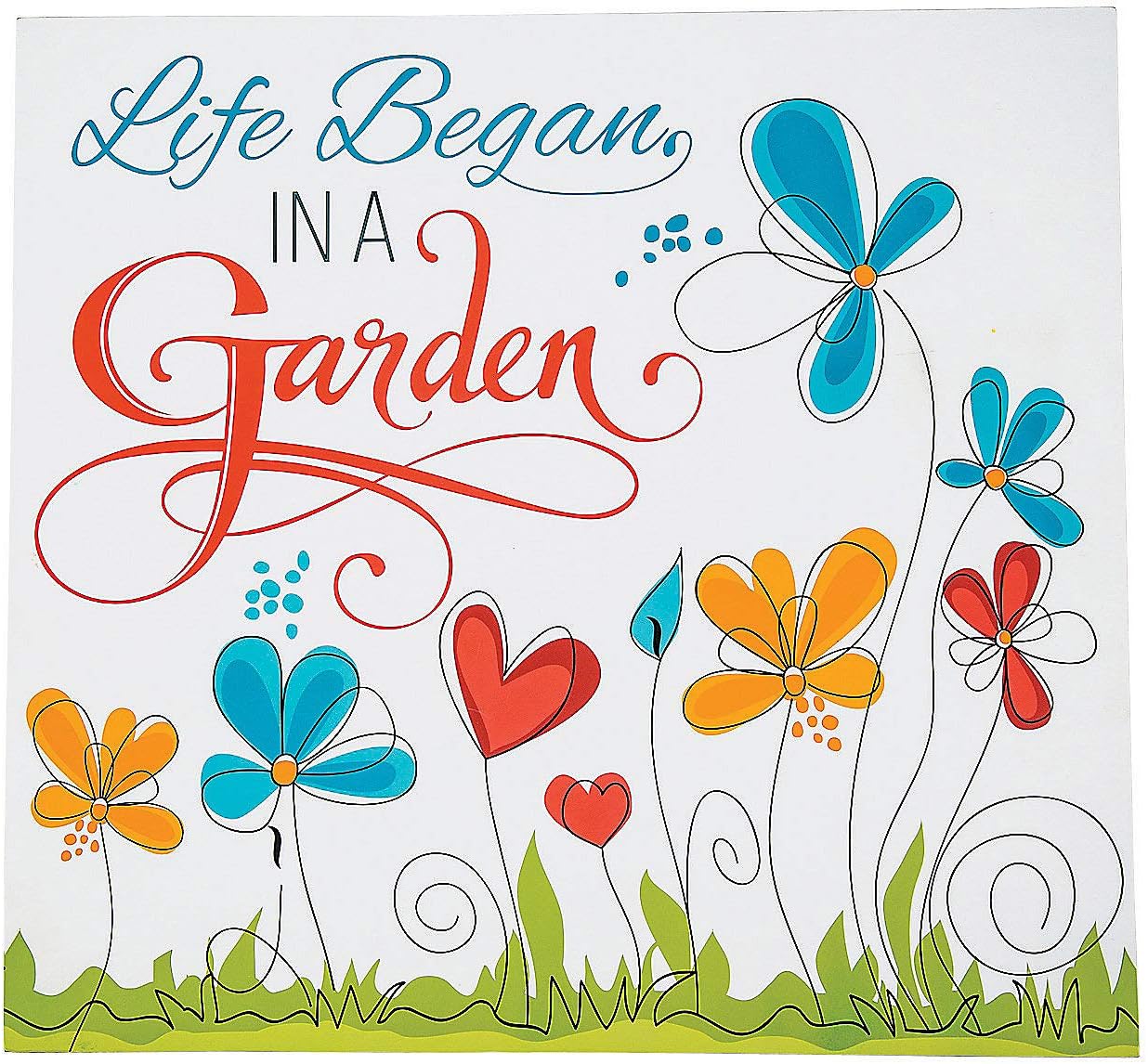 Fun Express Religious Garden Home Decor Sign for Spring – Inspirational Wall Decor Decorative Accessories Outdoor or Indoor Spaces – Perfect for Faith Renewal Seasonal Vibes Vibrant Design – 1 Piece