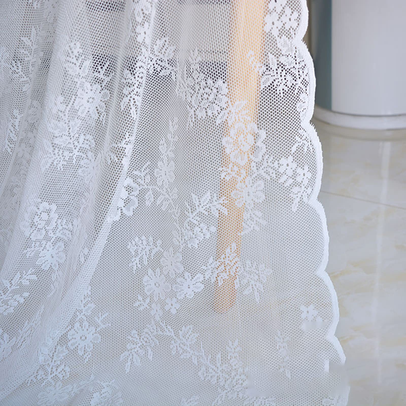 280 cm de Ancho Tela de Encaje Retro de Tul Floral de Tela con Rosas para Fashion Lady Vestido Bufanda Novia Fiesta Noche Falda Decoración Ropa Cortinas(Size:2.8 * 5m,Color:Blanco)