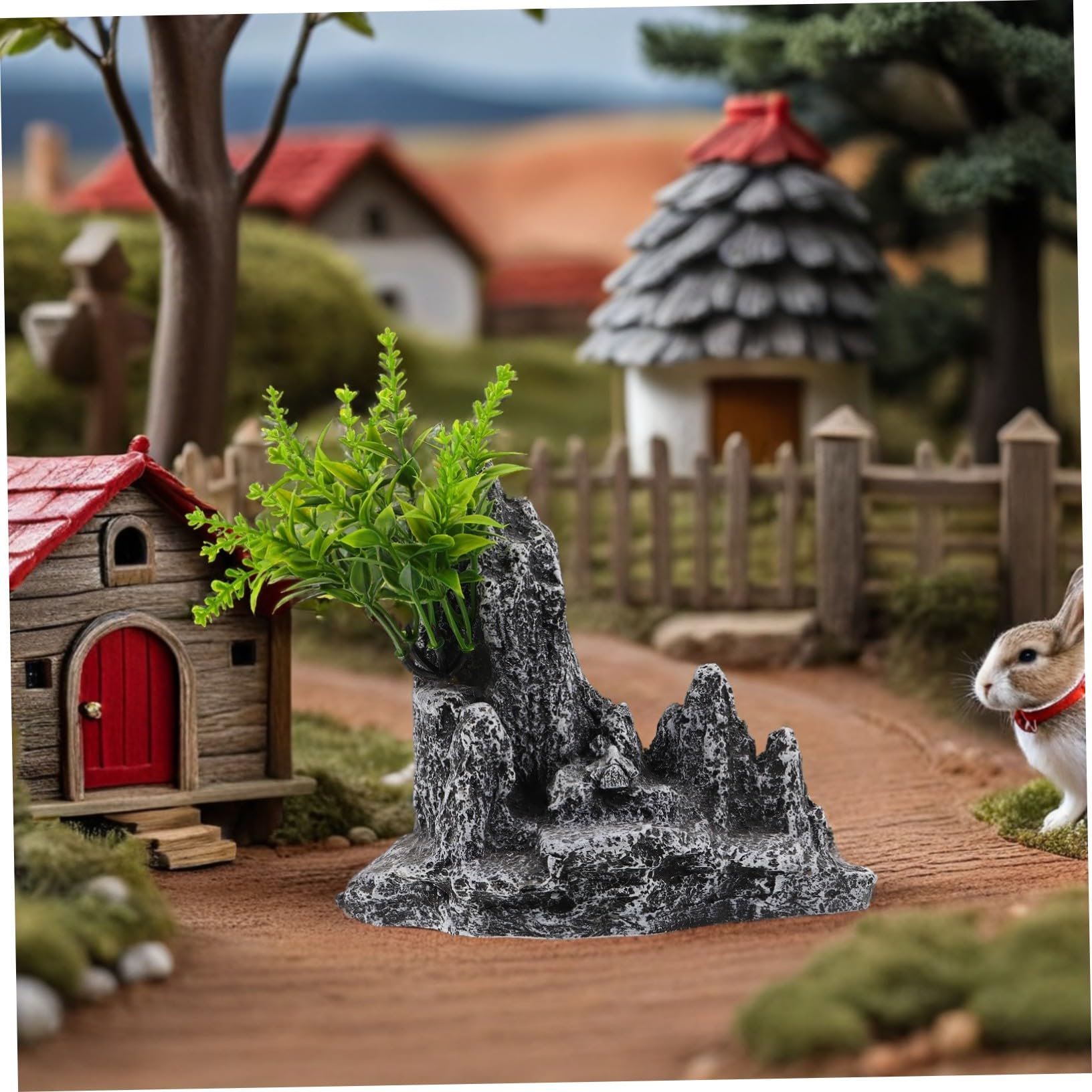 Piedra Montañosa Miniatura Simulación Realista para Paisaje Pecera Adorno Bonsái y Refugio Peces