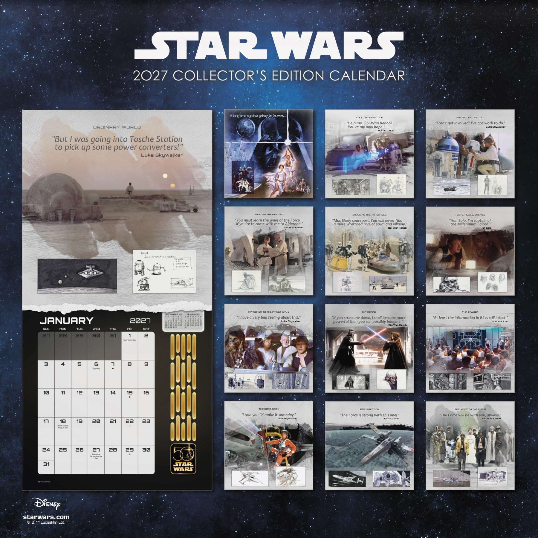 2027 Star Wars 50th Anniversary Collector's Edition Calendar