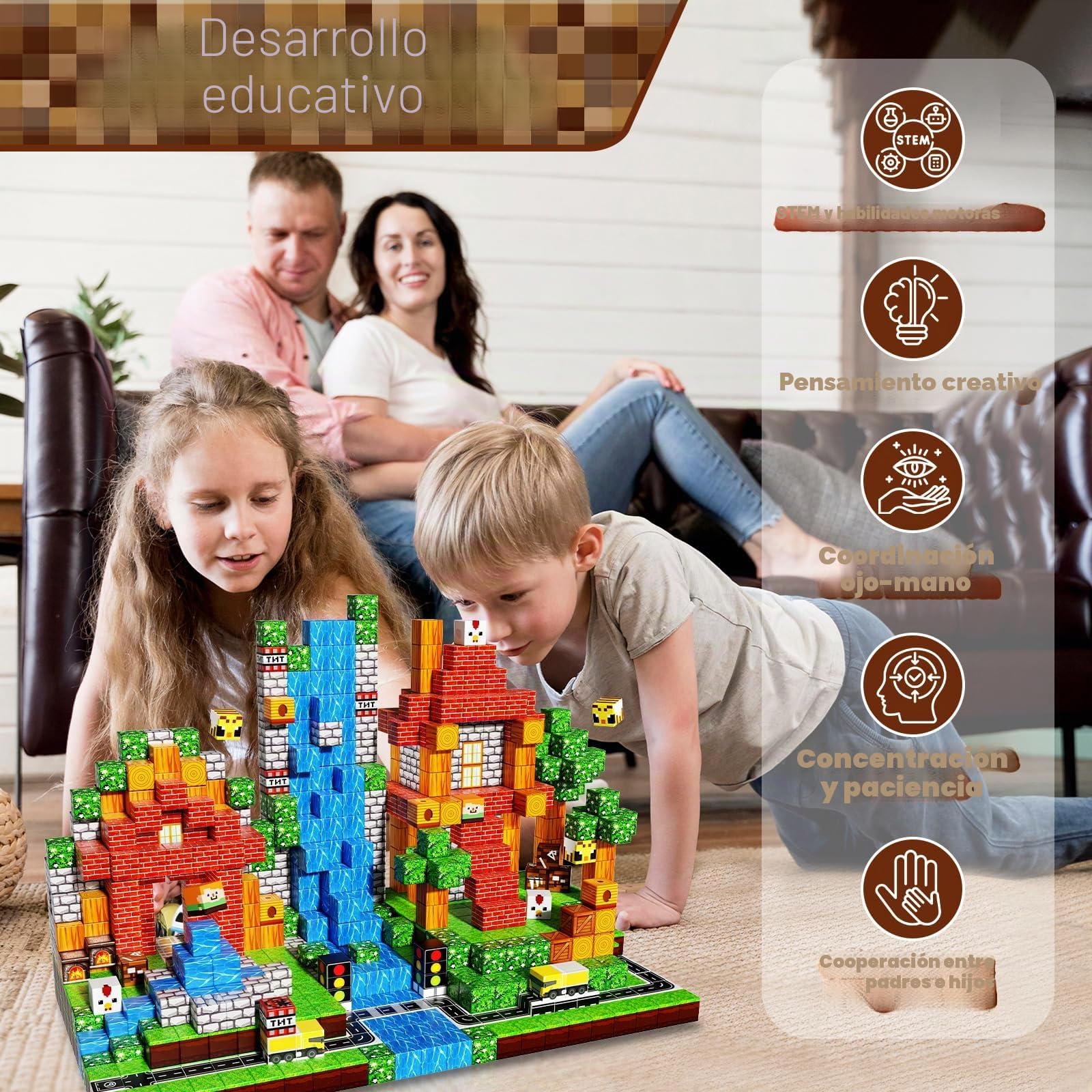 Annexfun Bloques de construcción magnéticos, 150 unidades, bloques de construcción magnéticos, aventura en la vida urbana con carreteras, semáforos y abejas, juguetes educativos a partir de 4 años