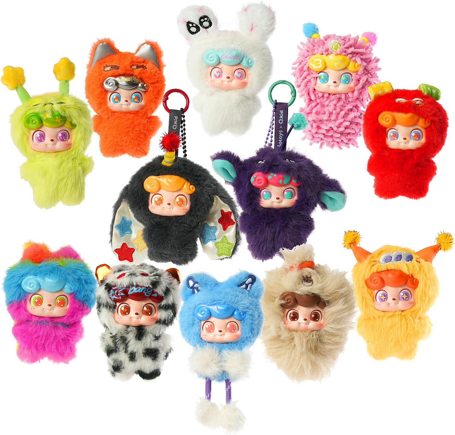 Baby Three Q.Kid Plush Blind Box， WAVA Club Series Plush Toy Keychain & Bag Charm Collectible Cut Birthday Gifts for Girl 1PC (1 of 13 Possible Styles) 5 in