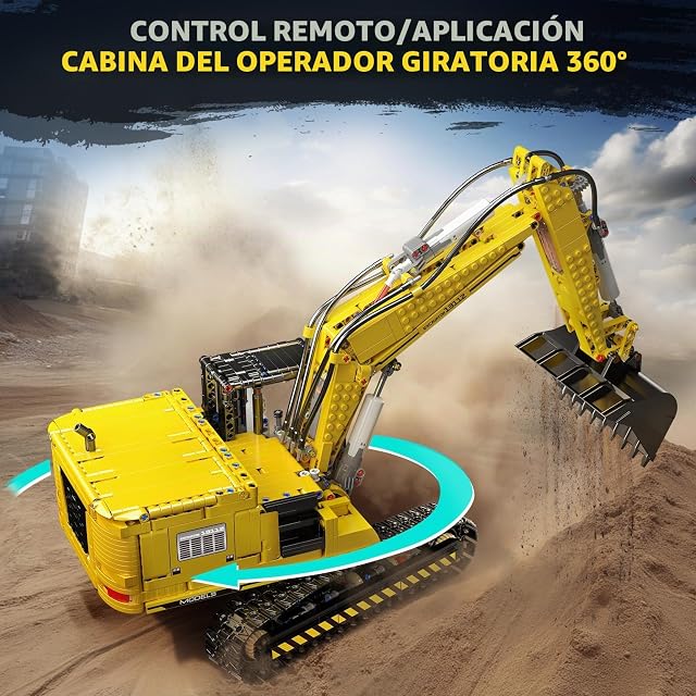 Foto 4 de 7 de Mould King 13112 Excavadora Técnica, Modelo RC motorizado con Control por App y Mando a Distancia