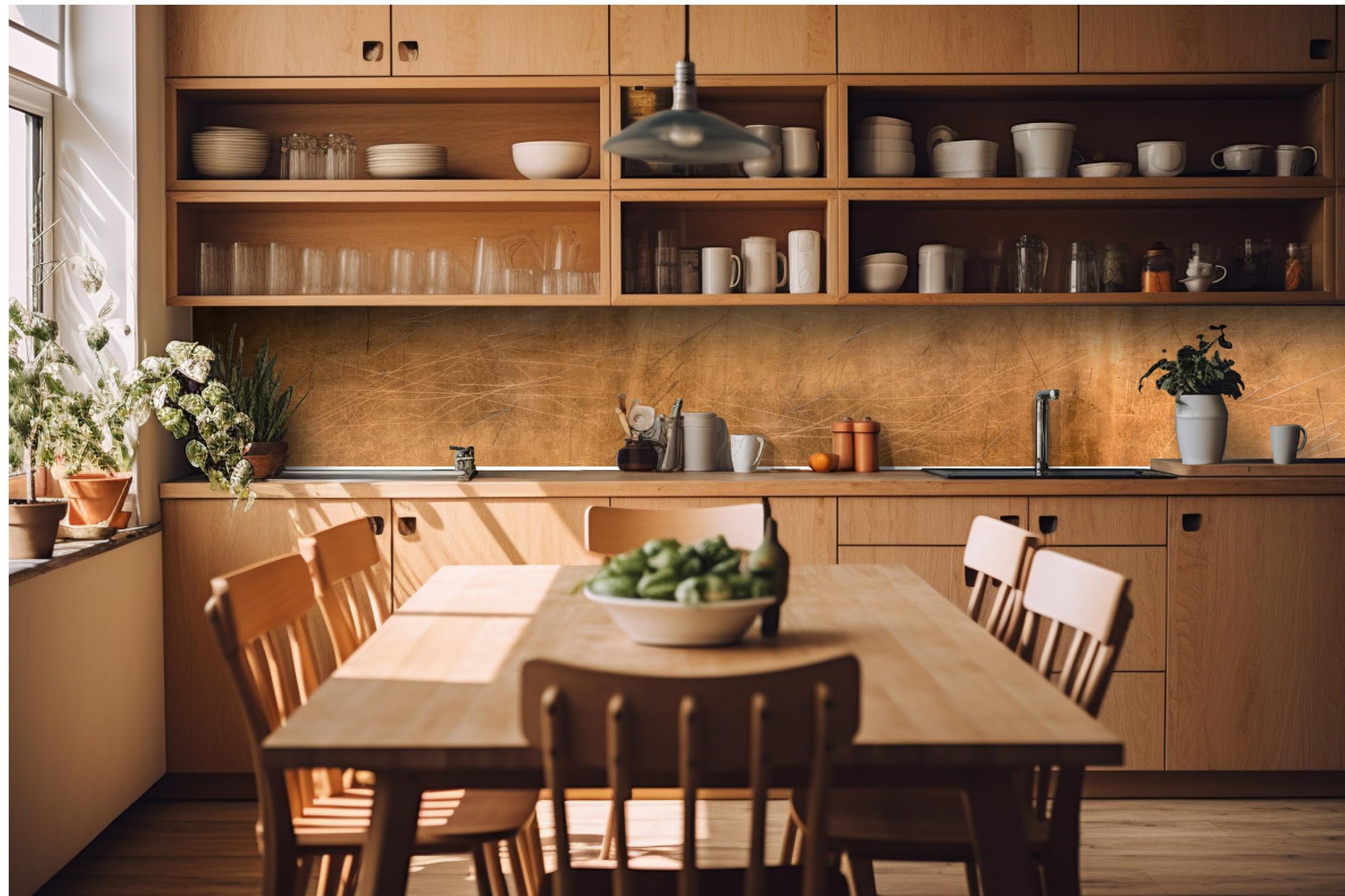 Dimex Pellicola autoadesiva per la parete della cucina, aspetto bronzo 420 x 60 cm | Pellicola adesiva - pellicola decorativa - protezione dagli spruzzi per la cucina | Prodotto nell'UE