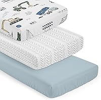 Vista 11 de Sweet Jojo Designs Juego de sábanas para cuna ajustable de camión de construcción verde y azul para bebé, cuarto de bebé, habitación de bebé