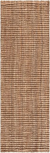 Miniatura 2 de SAFAVIEH Colección Natural Fiber NF447A - Tapete de pasillo, yute texturizado grueso tejido a mano de 0.75 pulgadas de grosor, ideal para zonas de
