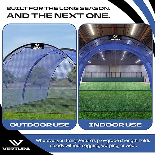 Miniatura 4 de Jaula de Bateo Portátil de 22 pies x 12 pies x 8 pies para Béisbol y Sóftbol  Jaula de Golpeo Fácil de Instalar con Agujero para Máquina de