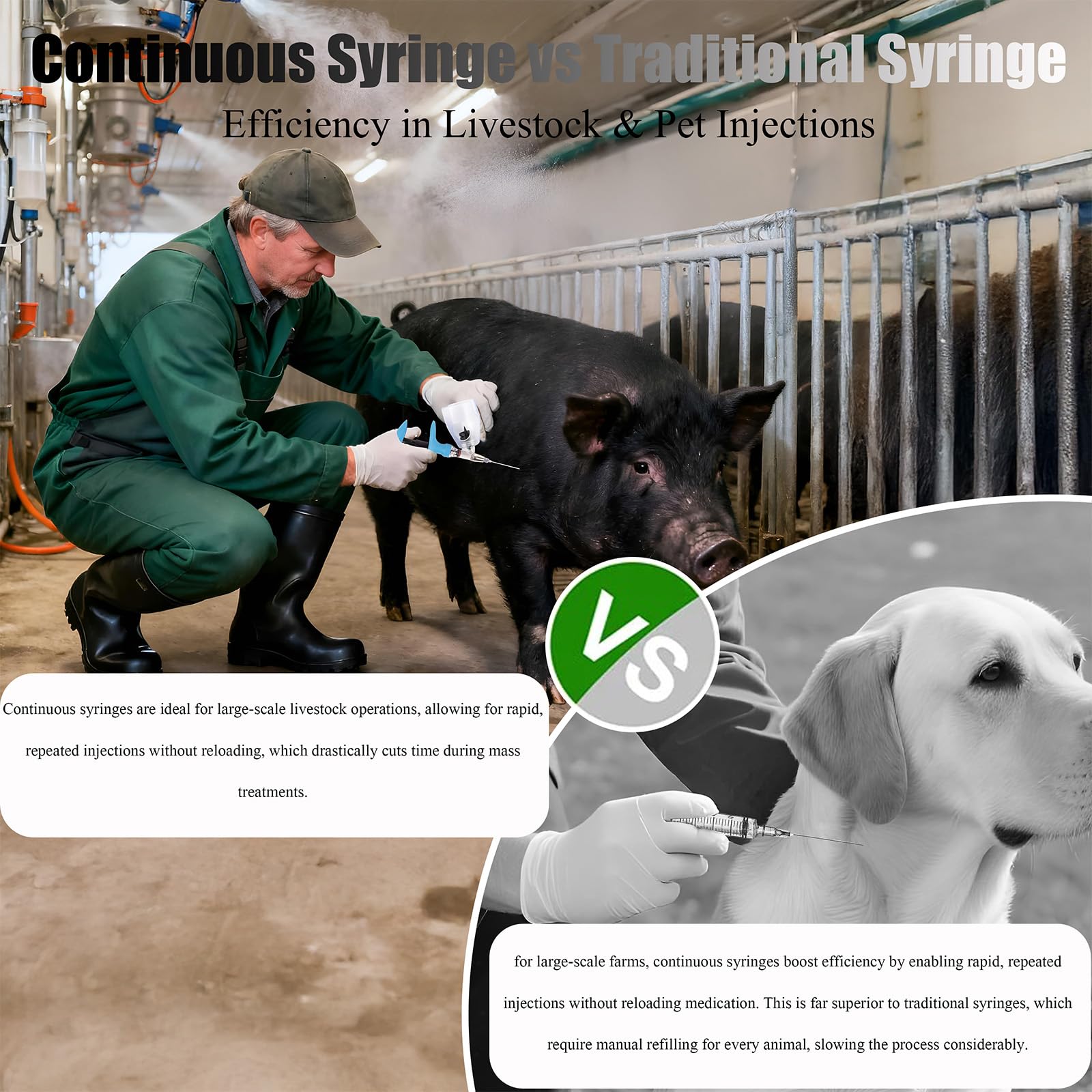 5 MLEinstellbare PräZise Viehspritze FüR Ziegen, Einstellbarer Tierinjektor, Automatische VeterinäR-Endlosspritze, PräZise Viehspritze FüR Ziegen, for Cattle Goat Pig Cow Chickens Poultry