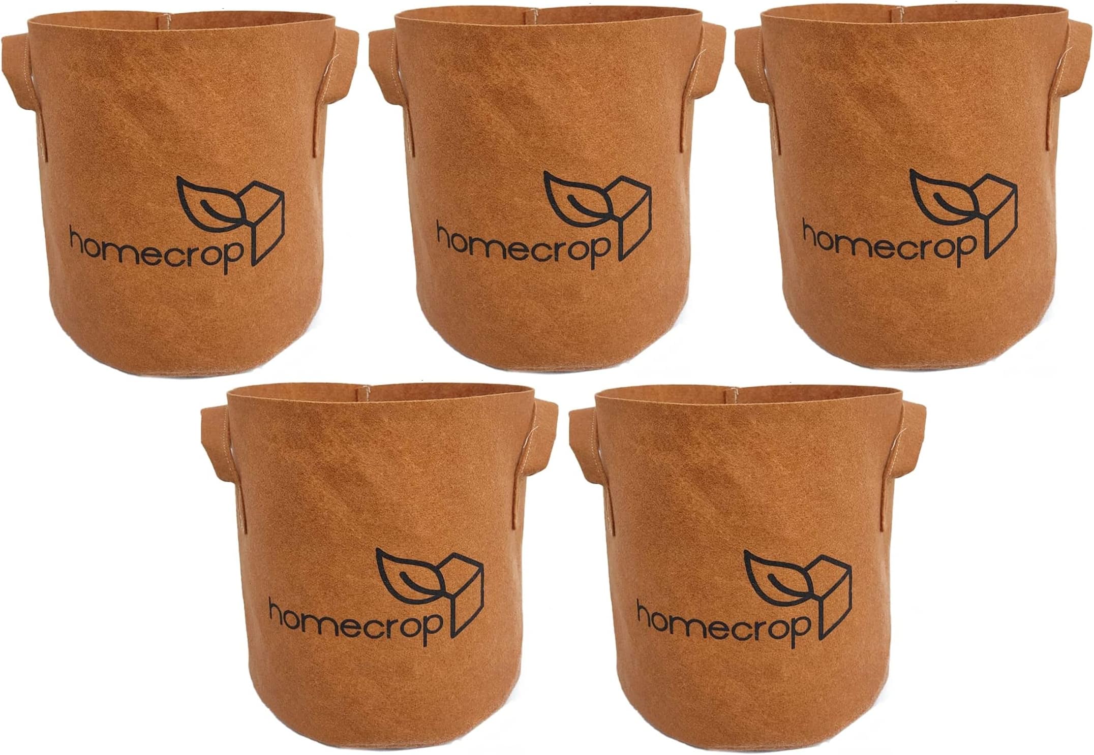 homecrop 350 GSM Camel Fabric Grow Bags for Terrace Gardening/Vegetable Plants Growing Bags Camel 12X12 inch,5Bags
