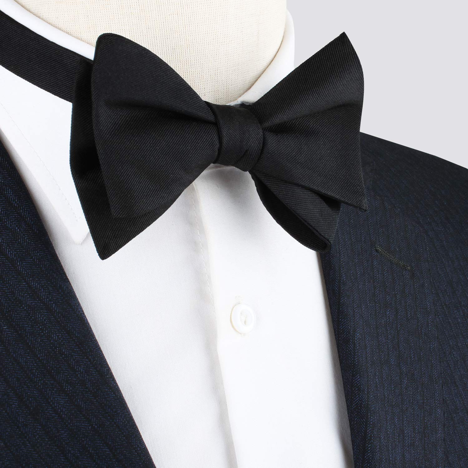 AUSCUFFLINKS Silk Twill Self Tie Bow Tie | 100% Silk Mens Untied Bowtie | Classic Groomsmen Wedding Formal Bowties for Men