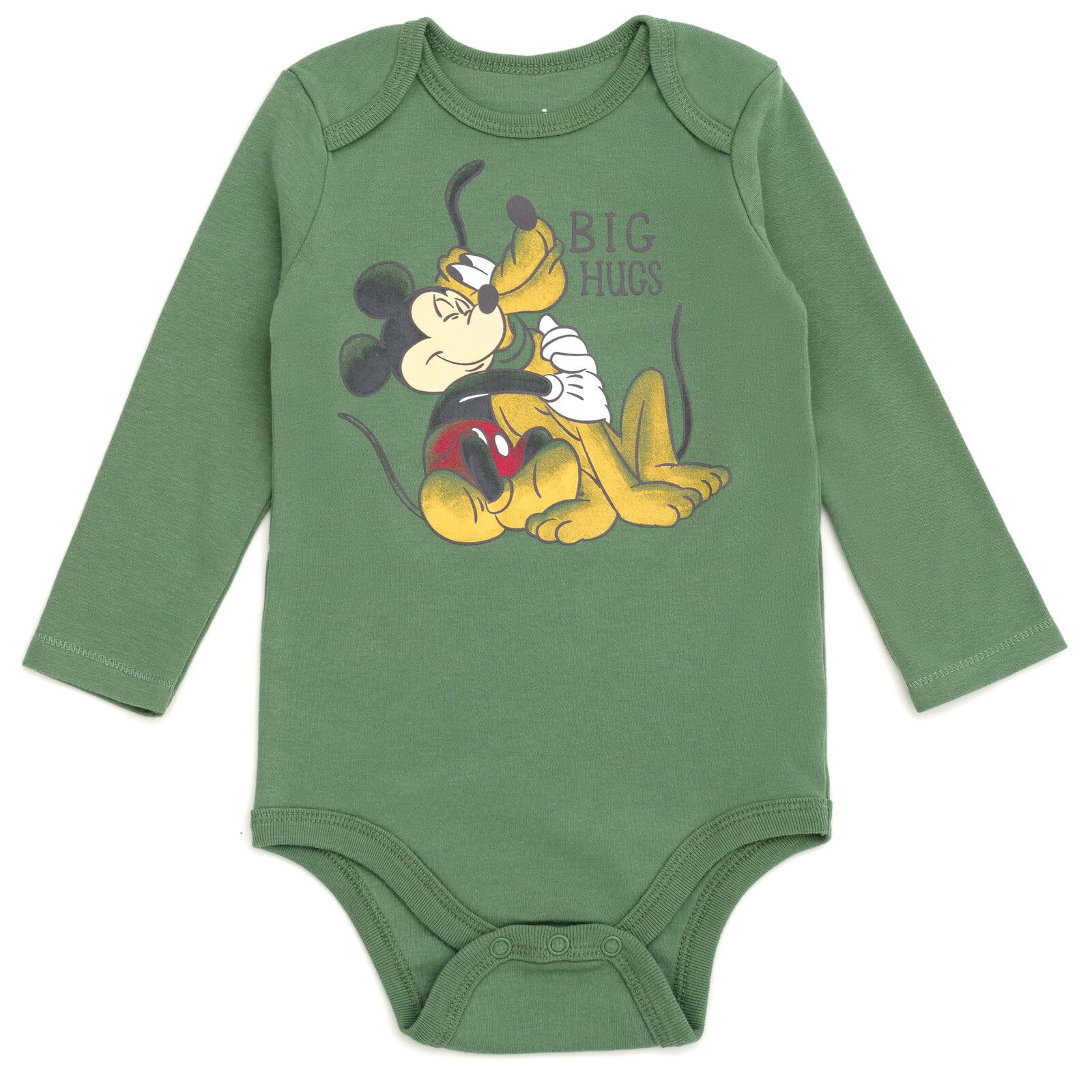 Disney Klasyczne body dla niemowląt Myszka Miki Kubuś Puchatek Minnie 3-pak noworodka i niemowląt (noworodek - 24 miesiące), zielony/biały/spalony pomarańczowy, noworodek, zielony/biały / spalony