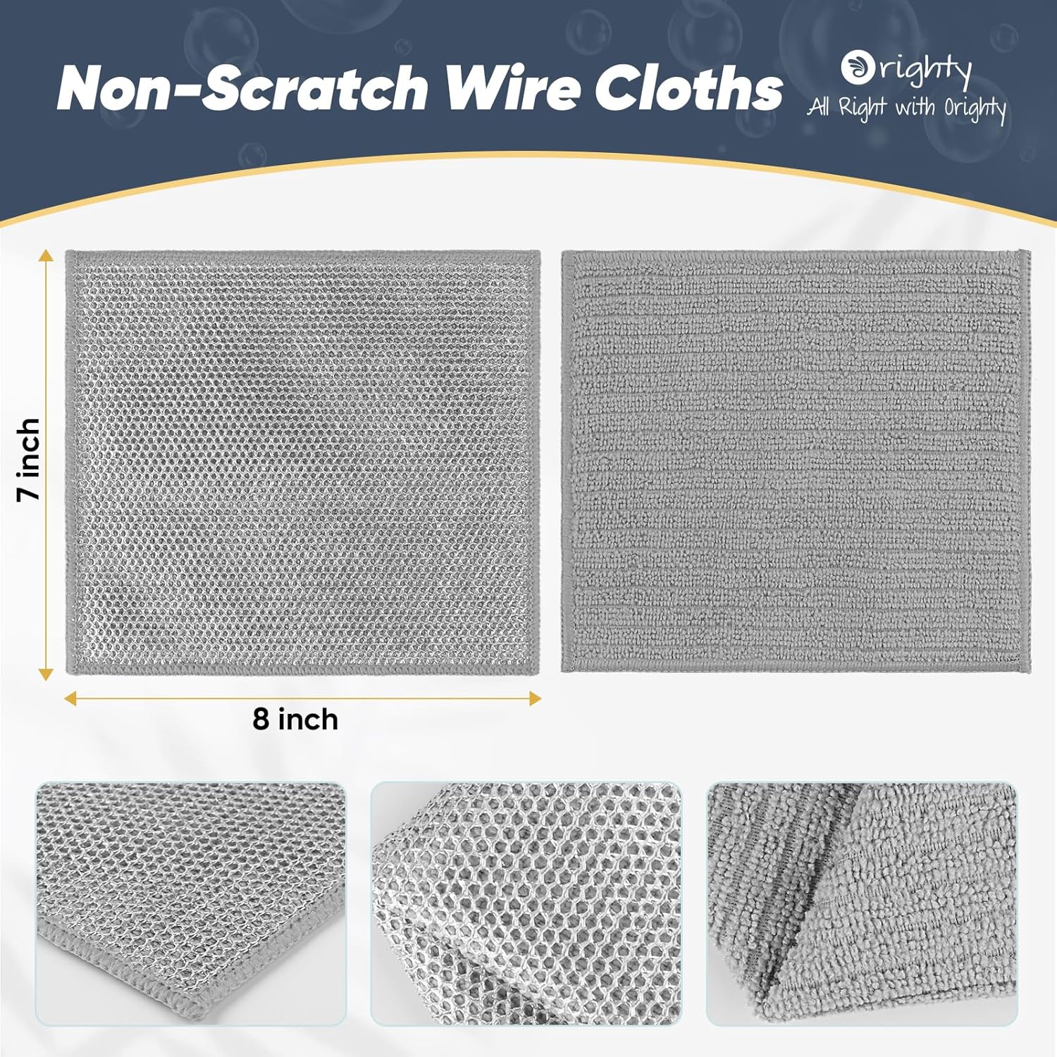 Multipose Wire Dishwashing Rag, Upgraded Double-Layer