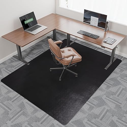 Miniatura 25 de Tapete para silla de alfombra, 36 x 48 pulgadas, tapete para silla de oficina para suelos alfombrados, protector de alfombra antideslizante