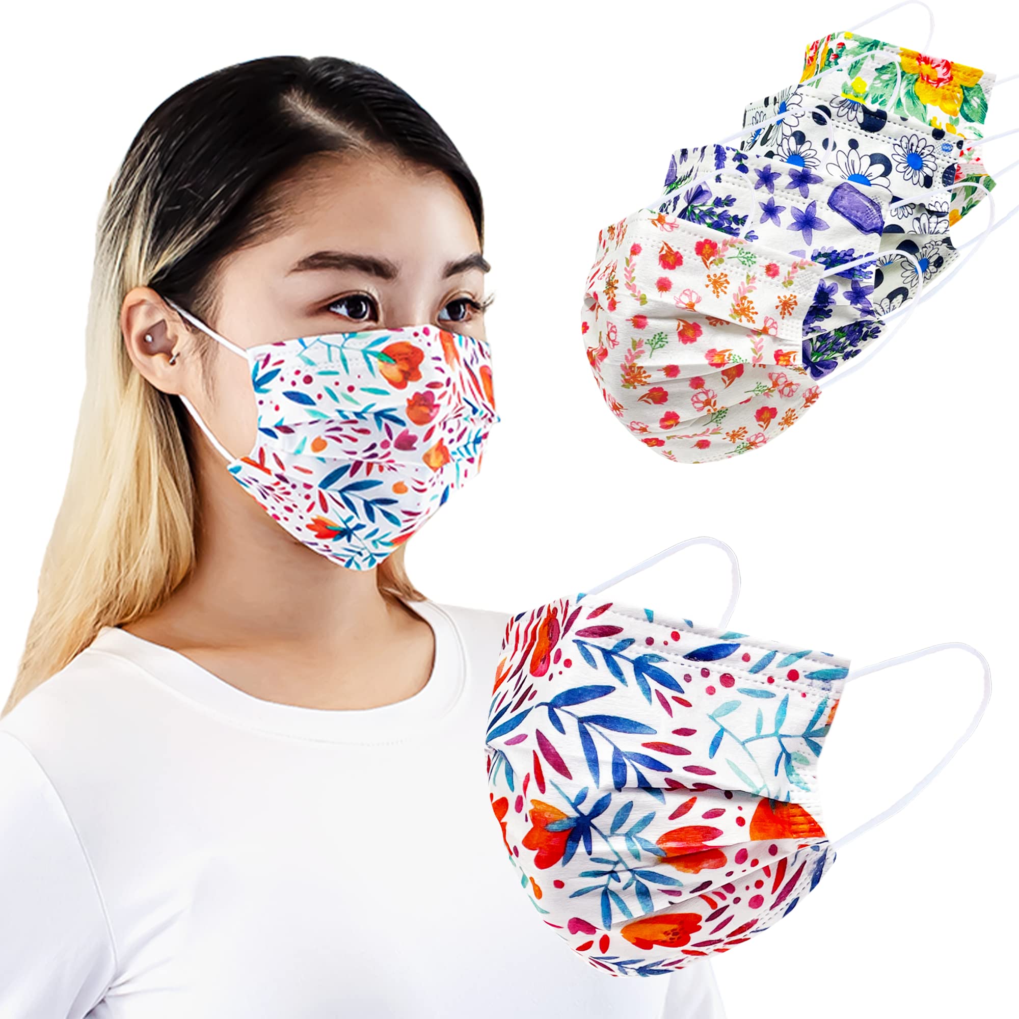 Disposable Safety Mask 3 Layer Protection Face Mask for Adults 50 pcs