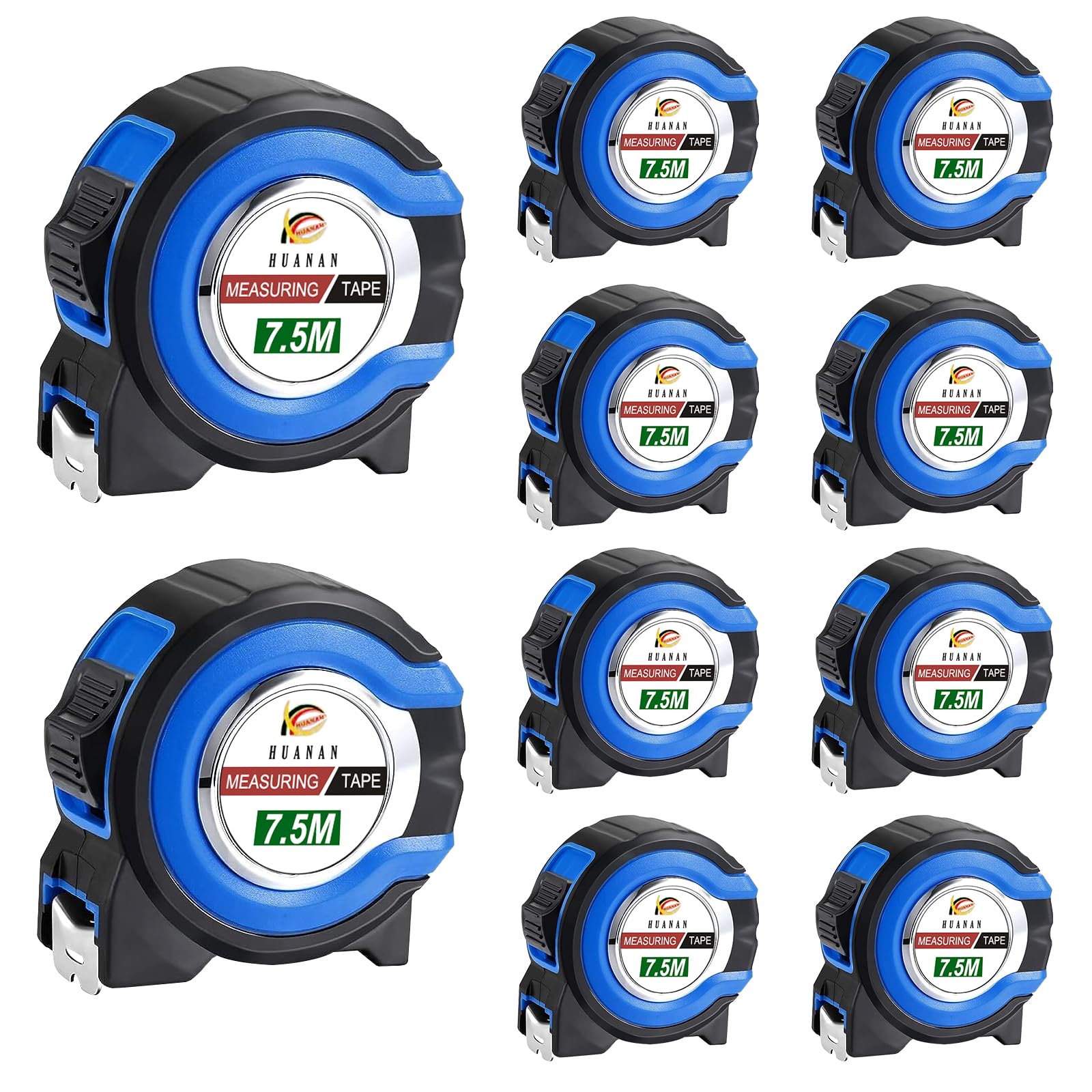 10 cintas métricas de 25 pies, color azul