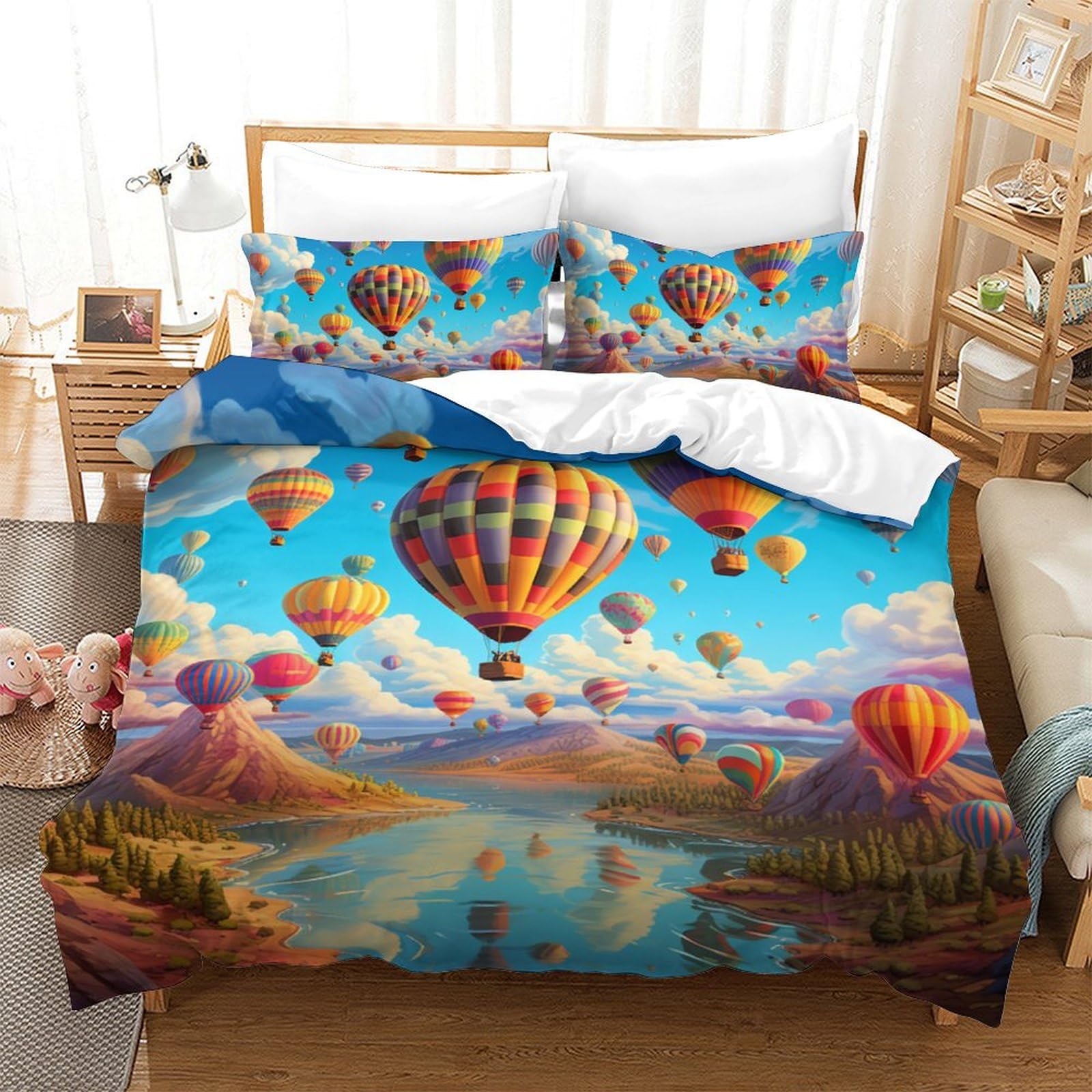 Housse de couette microfibre douce 3D ballon à air chaud haut de gamme 200x200