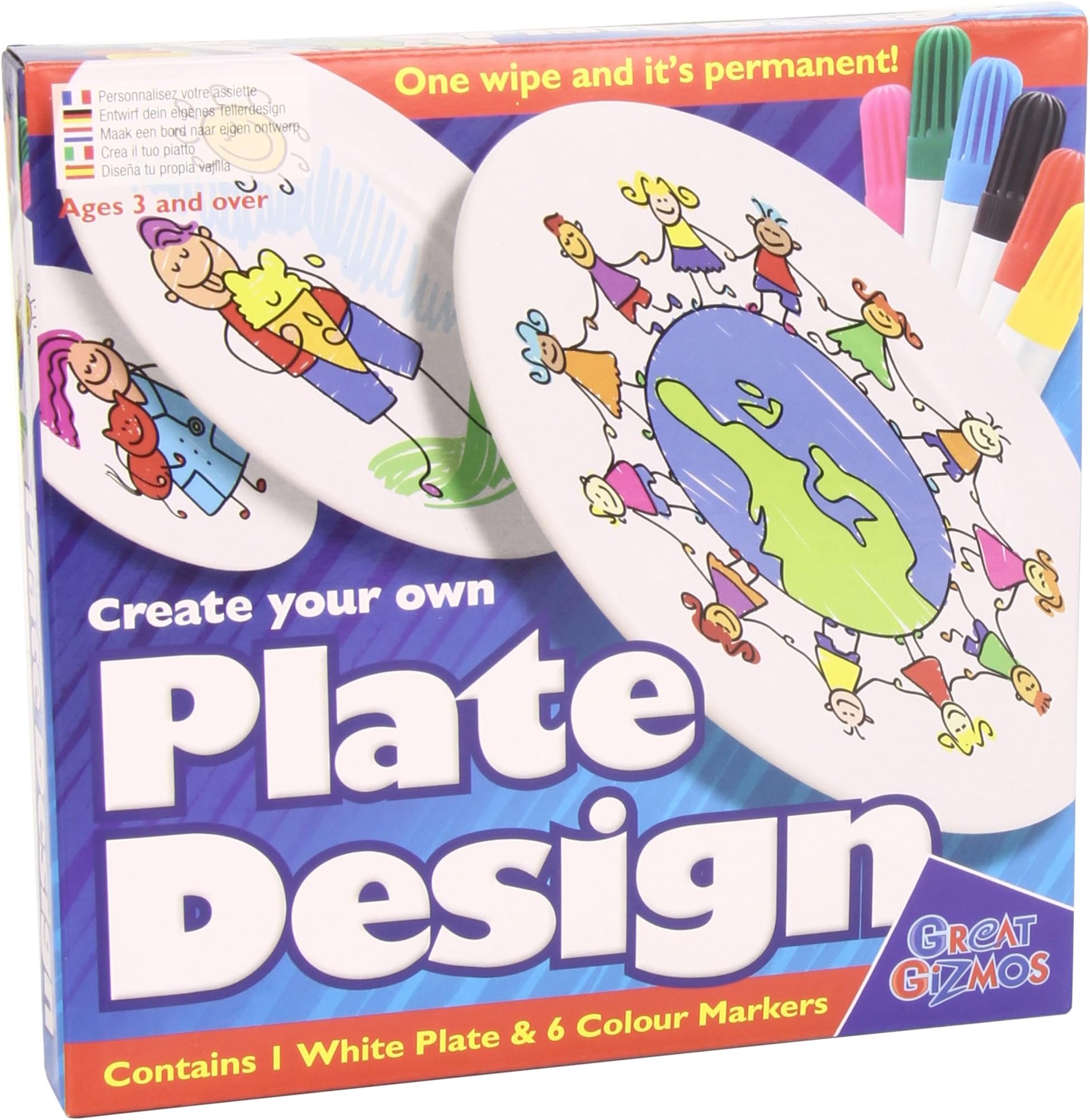 Great Gizmos Create Your Own Plate Design with Pens,White