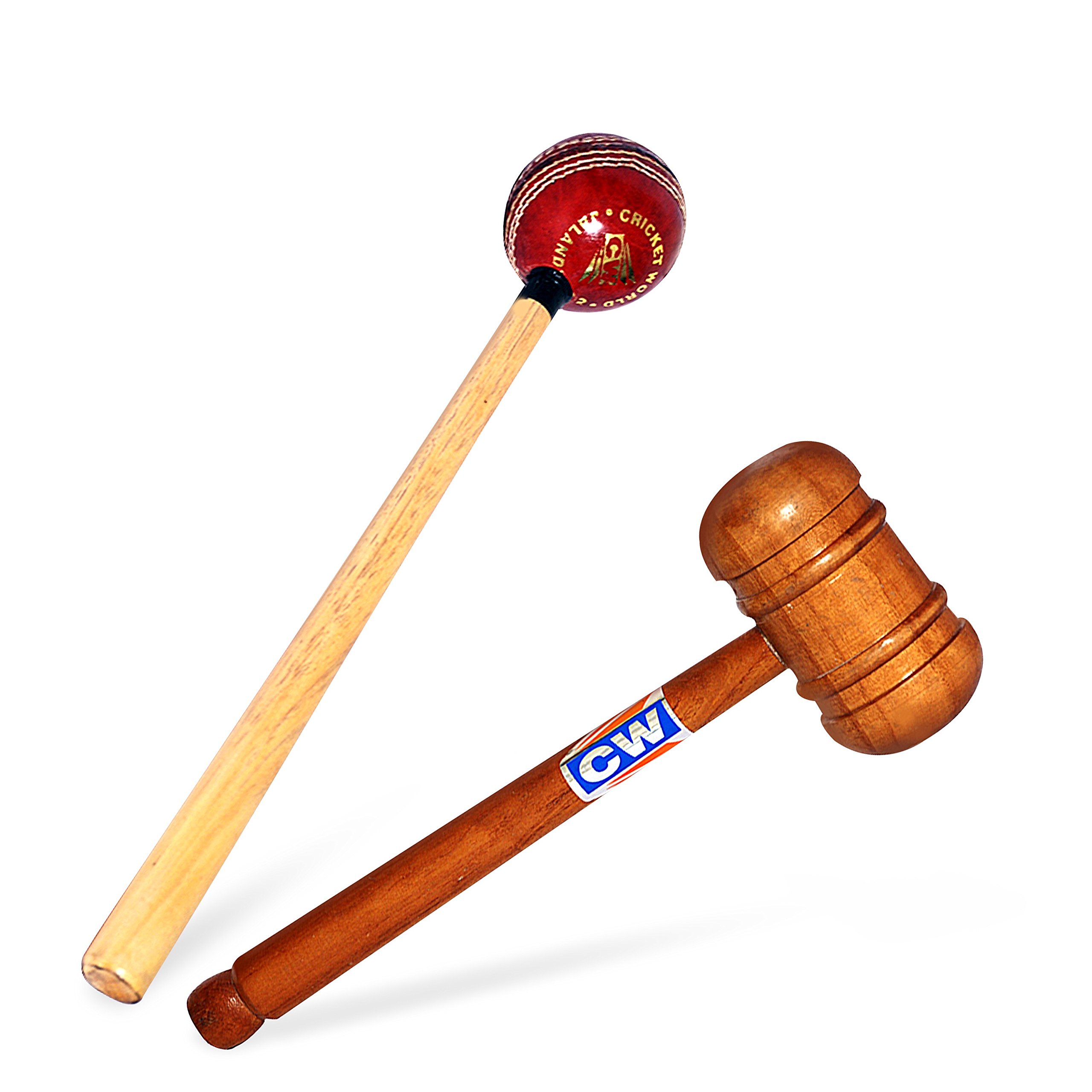 CW Sports Cricket Set Wooden Combo Pack of Wooden Knocking Hammer Mallet Double Sided with Ball Knocking Hammer with Attached Leather Ball Improve Bat Complete Pack by Cricket World (B00TFD26PK) Amazon Price History, Amazon Price Tracker