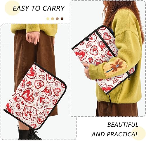 Miniatura 4 de Lindas carpetas de archivos de corazones de San Valentín expandibles, 13 bolsillos, tamaño carta A4, chaquetas de archivo expandibles con cierre de