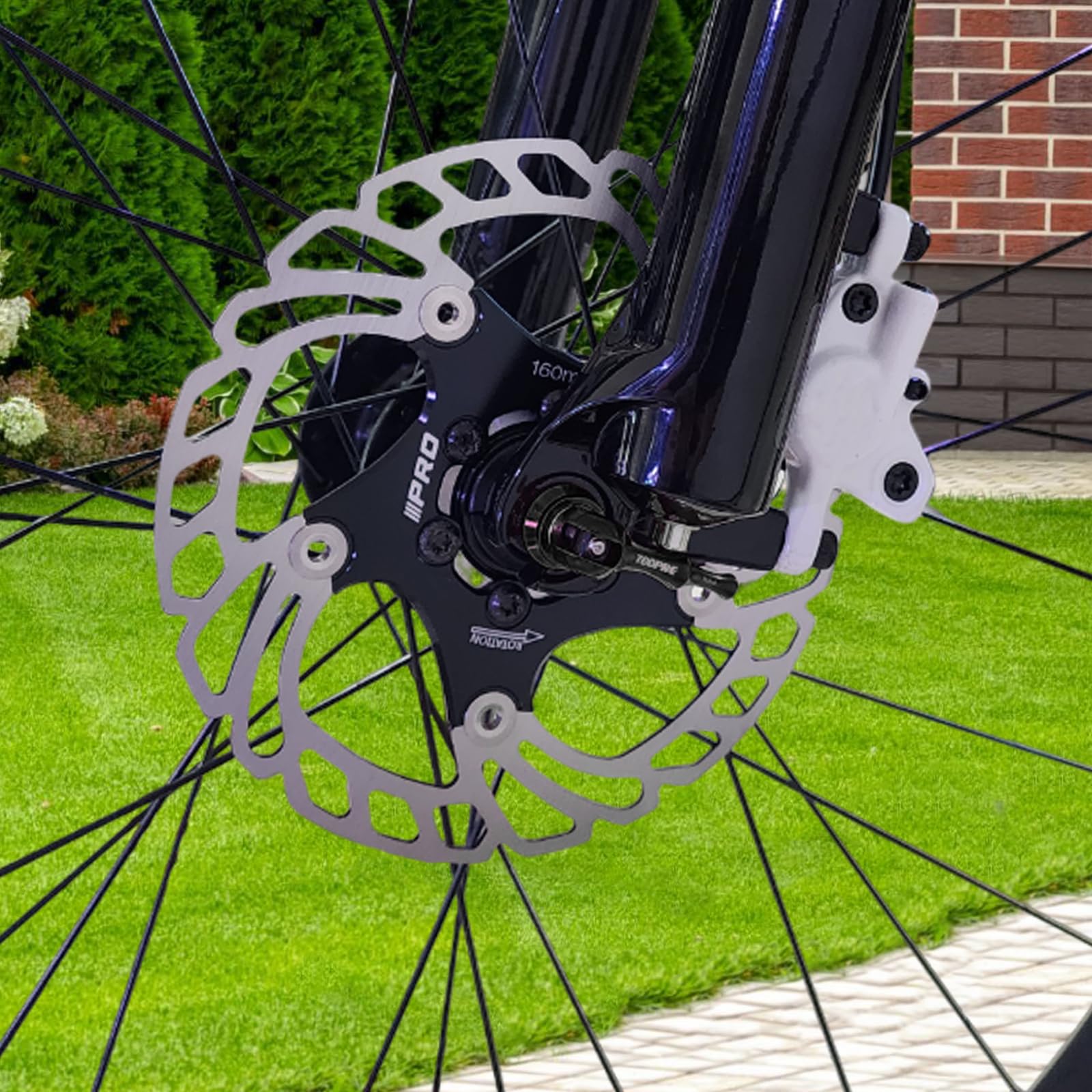 Disco de freno de bicicleta 160 mm 180 mm 203 mm disco de freno de bicicleta rotor de freno flotante adecuado para bicicletas de carretera, bicicletas de montaña, MTB, BMX (Negro, 203mm)