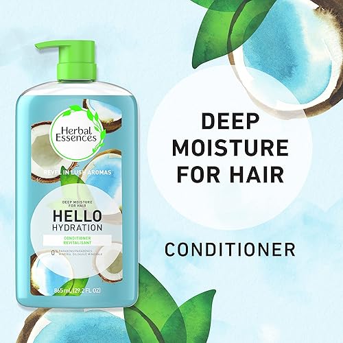 Miniatura 5 de Herbal Essences Juego de champú y acondicionador hidratante sin parabenos Hello Hydration seguro para cabello tratado con color coco azul 292 onzas
