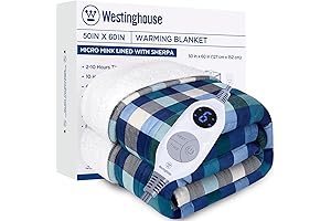 Westinghouse Electric Heated Blanket - Premium Soft Flannel & Sherpa Throw, Complete...