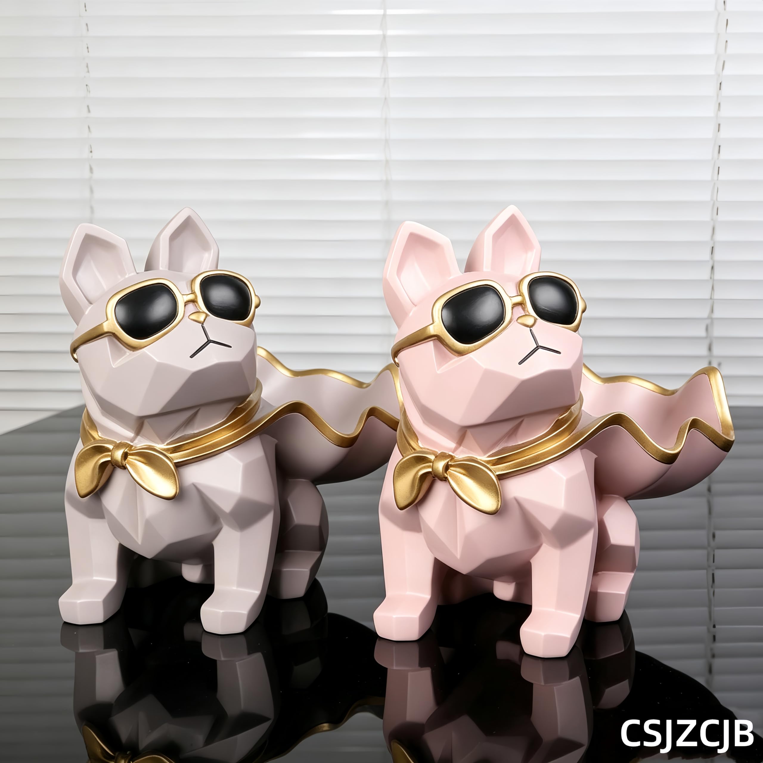 Statuetta Decorativa Cane Ciotola Gioielli Grigio Chiaro | Forma di Cane
