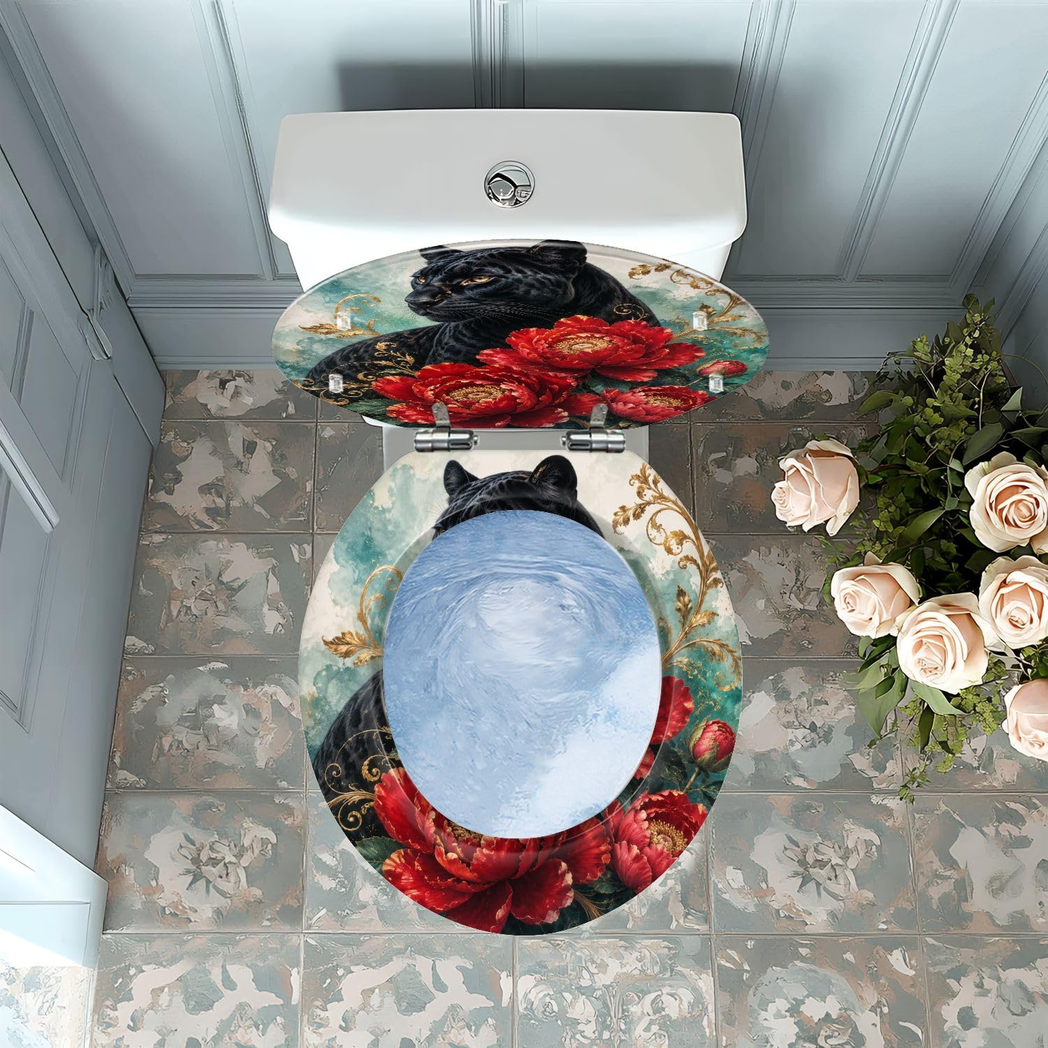 Asiento de inodoro redondo de resina para baño
