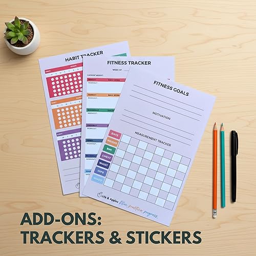 Miniatura 5 de Life & Apples Agenda de bienestar  Registro de alimentos, rastreador de fitness, rastreador de hábitos, diario de pérdida de peso para seguimiento