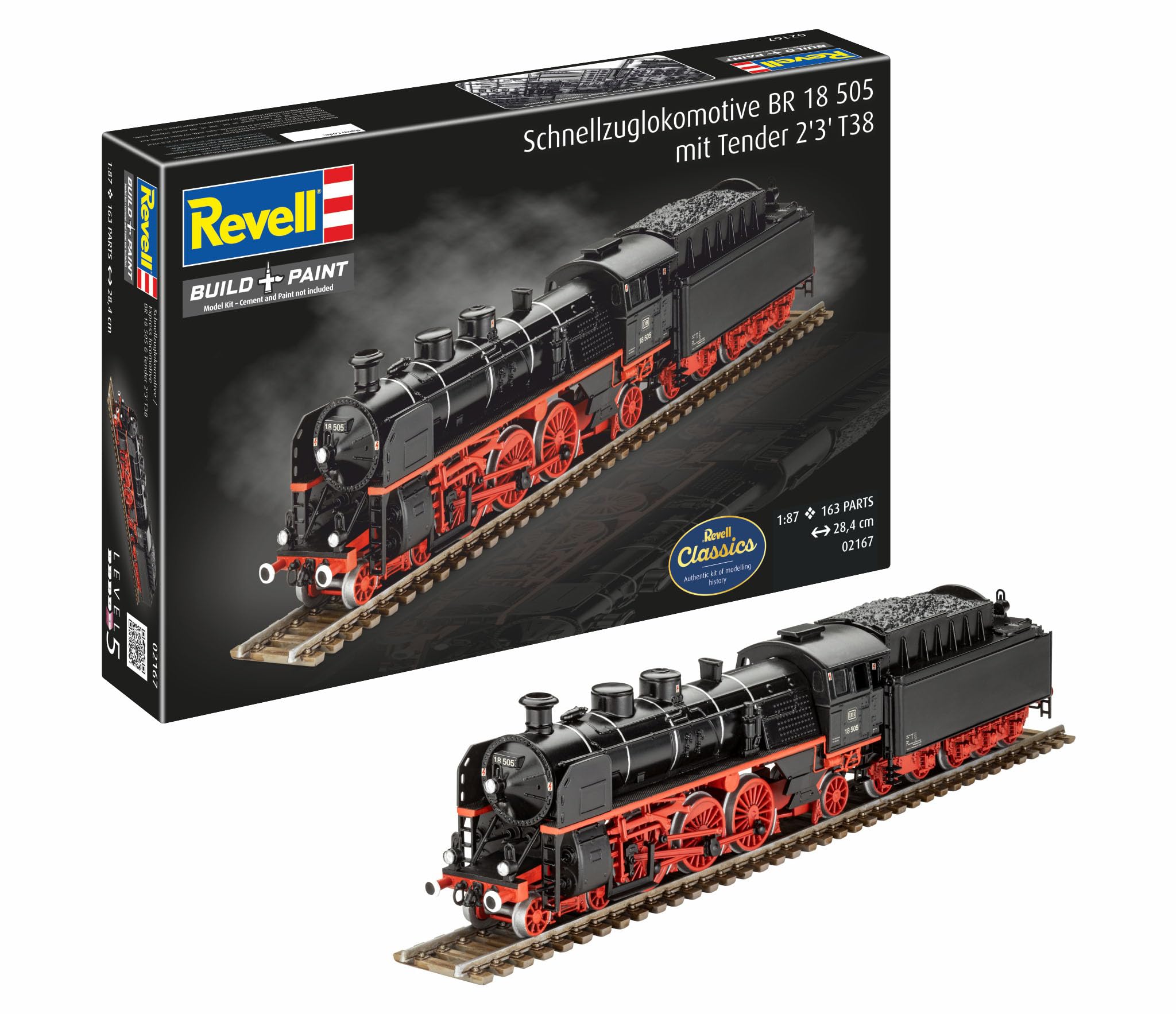 Revell 02167 Steam Locomotive Kit BR 18.5 Deutsche Bahn H0 Scale 1:87 Sealed Box